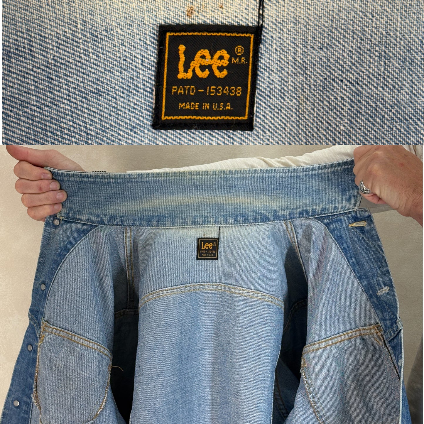 Size 42US / 52EU. Authentic 1970s Lee Denim Jacket – Made in USA – Twin Chest Pockets