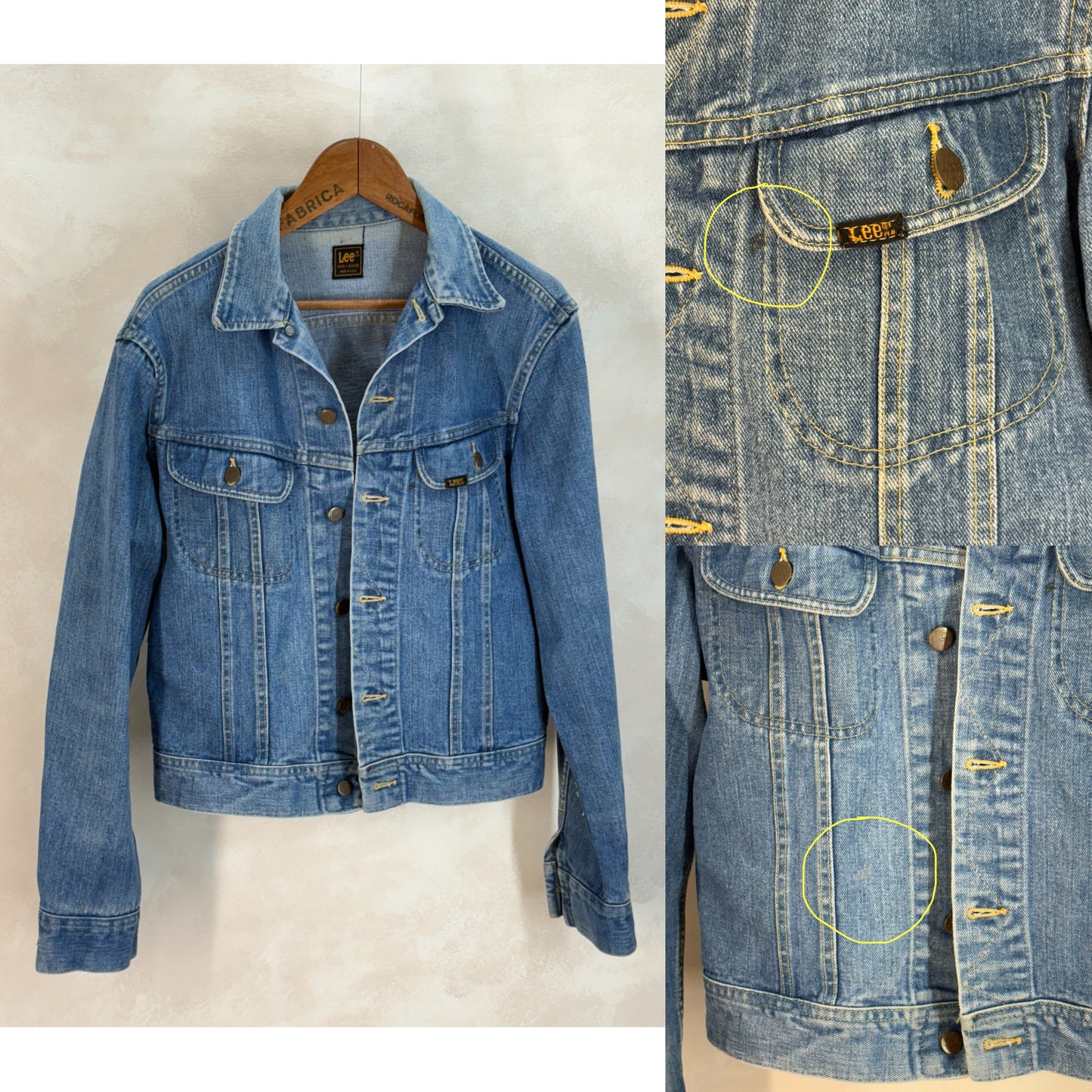 Size 42US / 52EU. Authentic 1970s Lee Denim Jacket – Made in USA – Twin Chest Pockets