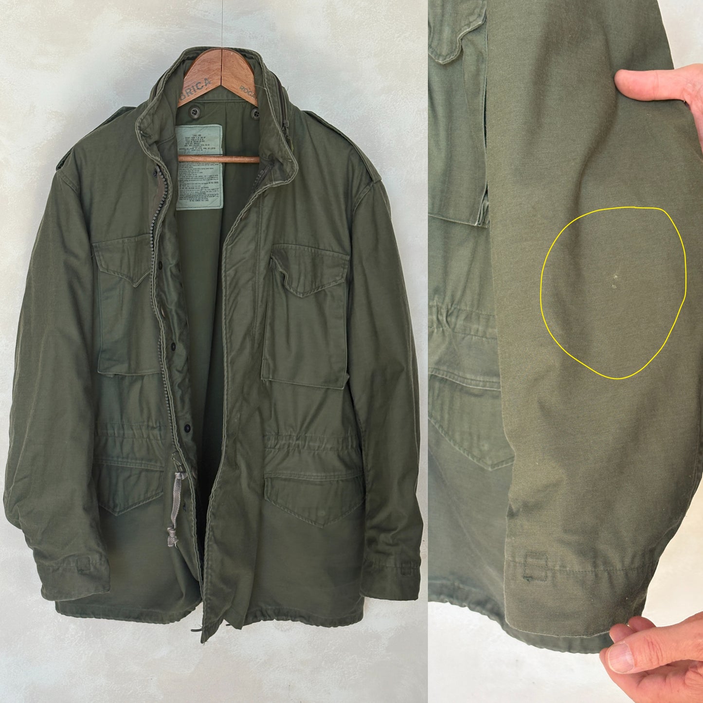 Large Long . Authentic USMC 1987 US M-65 field jacket Military