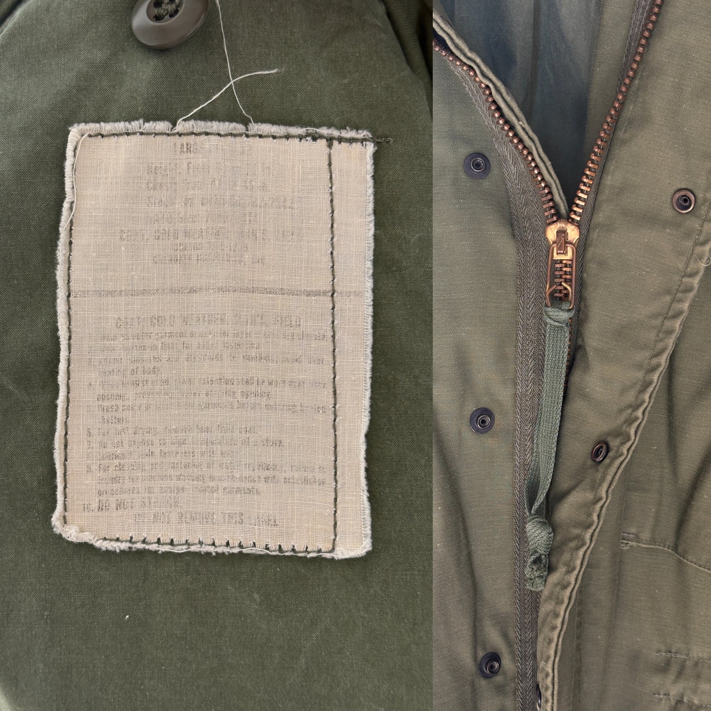 Large Reg. Authentic 1975 US army  M-65 field jacket Military