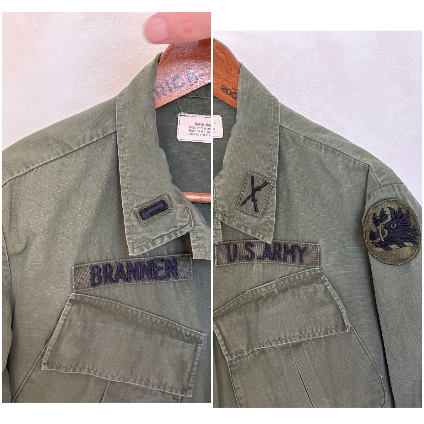 Medium Reg. Authentic 1968 US Army vintage Vietnam jungle jacket.