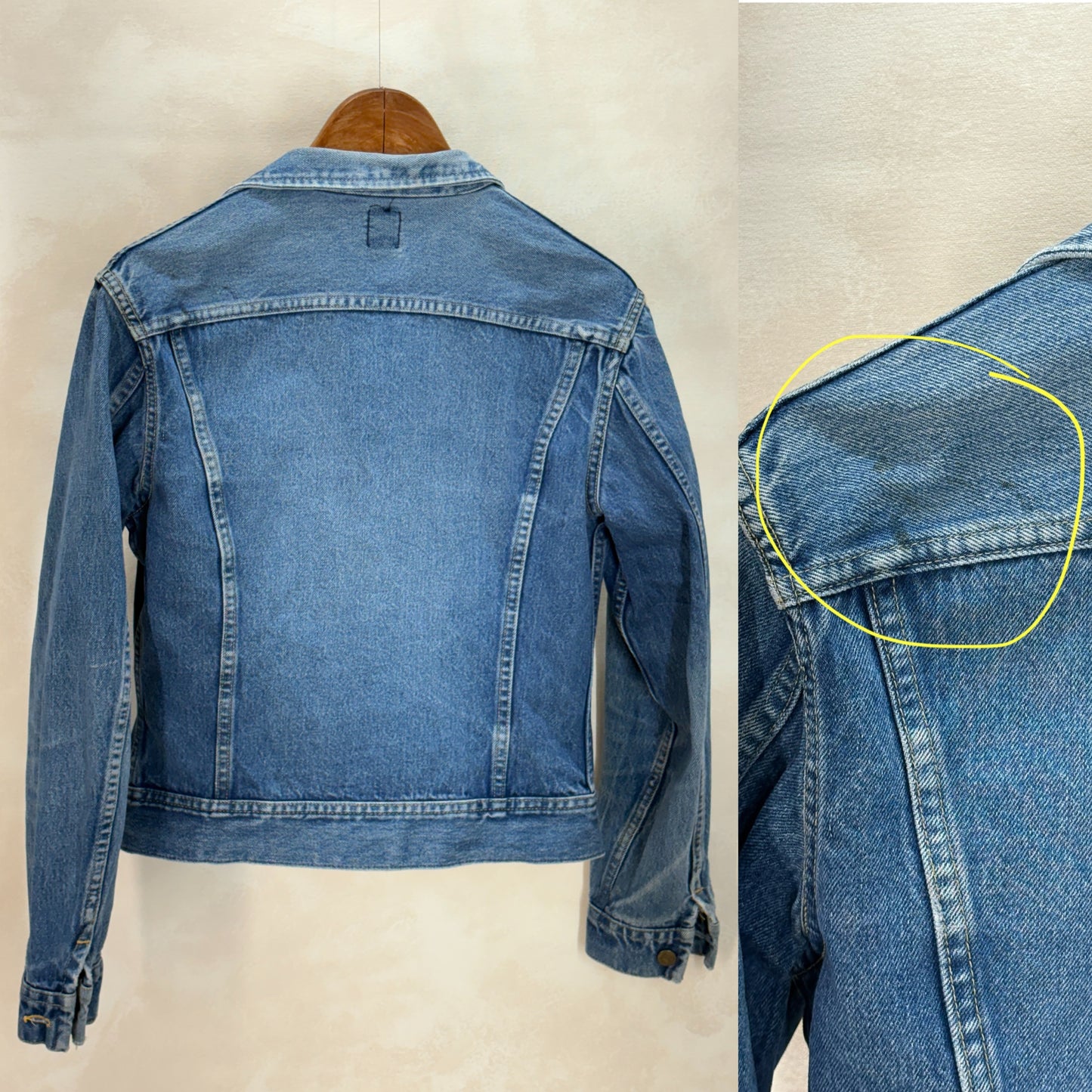 Size 36US / 46EU. Authentic 1970s Lee Denim Jacket – Made in USA – Two Chest Pockets