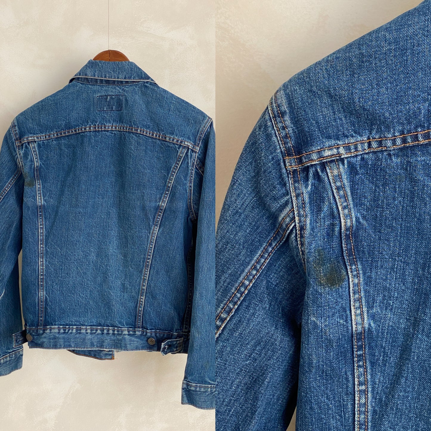 Vintage 1971 Levis jacket, size 42US, with two pockets, made in the USA.