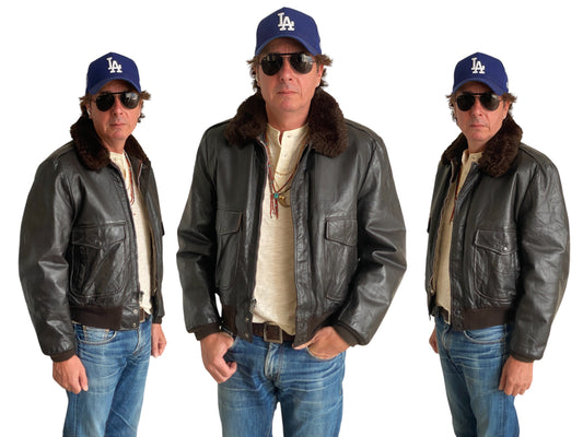Size 42 USA / 52EU. Vintage Cooper leather Flight Jacket