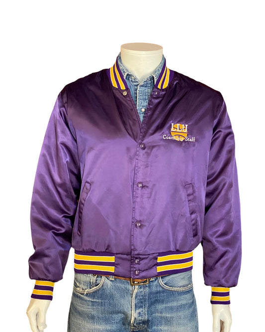 Vintage 80s LLU Basketball Coaching Satin Jacket - Size M | Made in USA | USA Vintage BCN