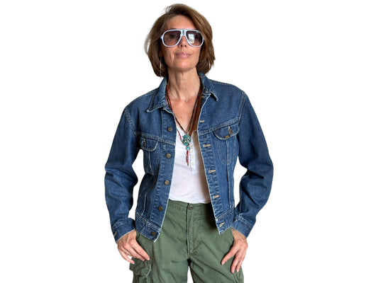Size 38US / 48EU . Vintage 80s Lee Denim Jacket – 2 Pockets – Made in USA