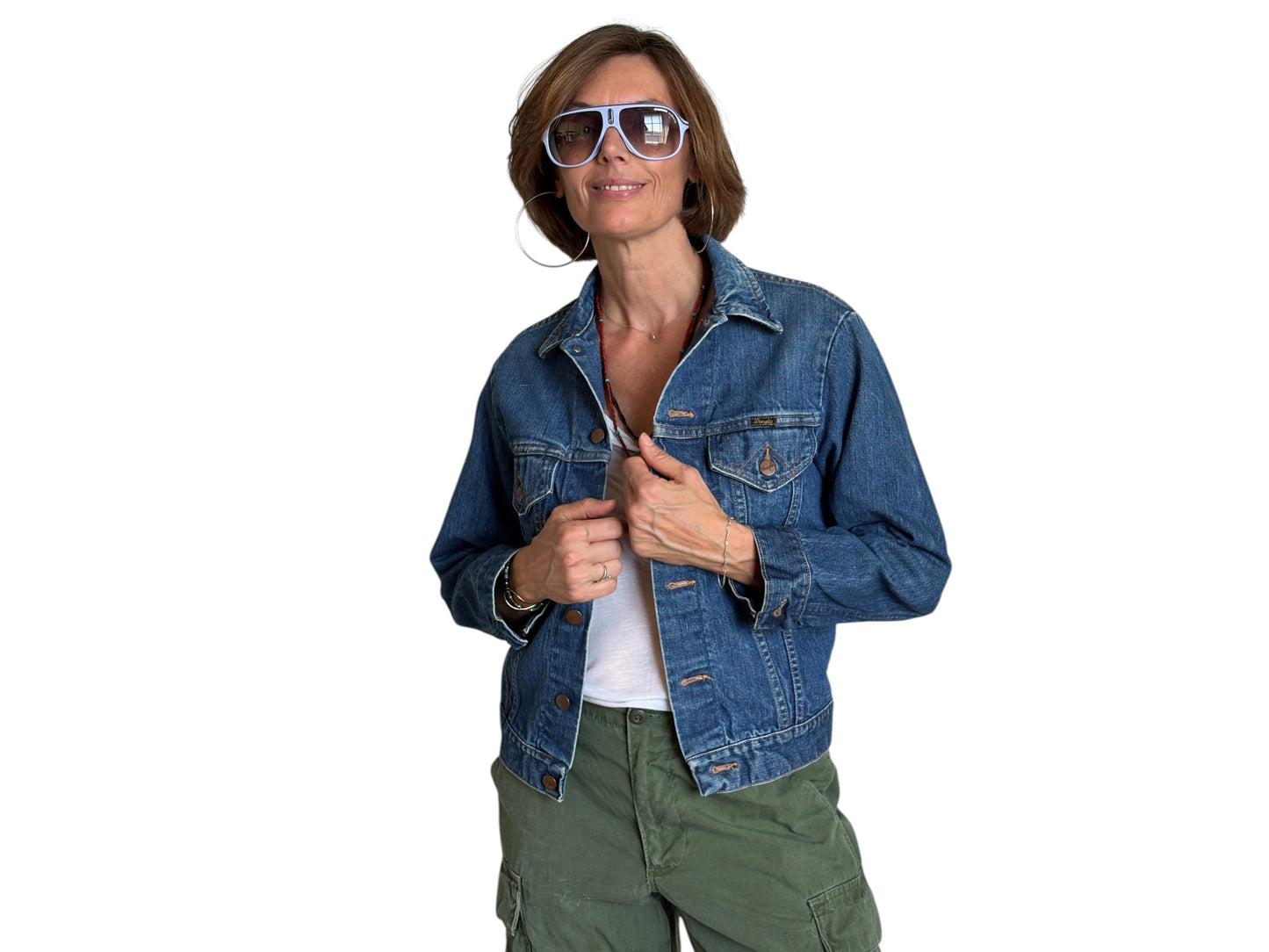 Size 36US /46EU. Vintage 70s Wrangler Denim Jacket – 2 Pockets – Made in USA