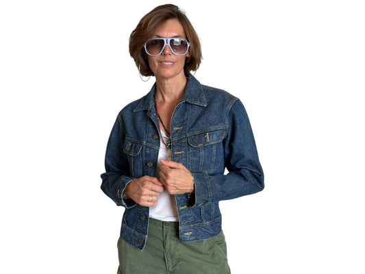 Size 34/3636. Vintage 70s Lee Union Made Denim Shirt – 2 Pockets – Made in USA