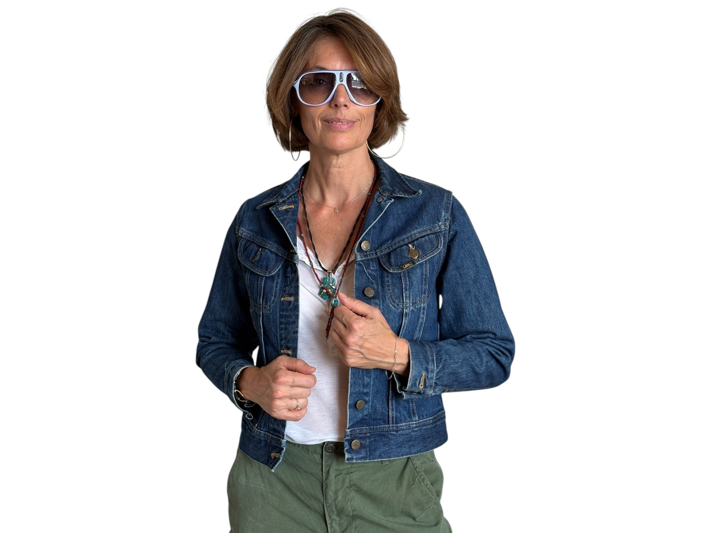 Size 5/6 USA .Vintage 70s Lee Denim Jacket – 2 Pockets – Made in USA