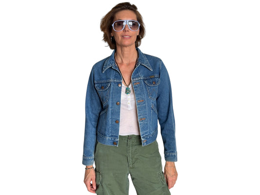 Size 18 . Vintage 70s Wrangler Denim Jacket – 4 Pockets – Made in USA