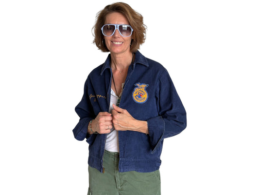 Size 38US / 48EU. Vintage 70s  Illinois Future farmer of America  jacket. Made in USA
