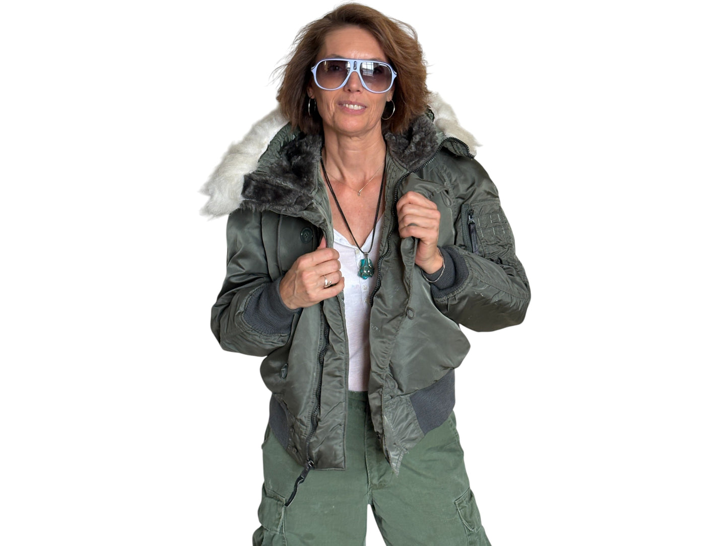 Small . Authentic 1986 US Air force Alpha Industries N2B flyer jacket Made in USA - USA Vintage Bcn