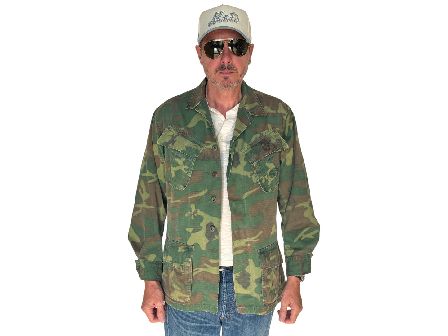 Small Reg. Authentic USMC 1969 US Army vintage Erld camouflage  Vietnam jungle jacket. Military