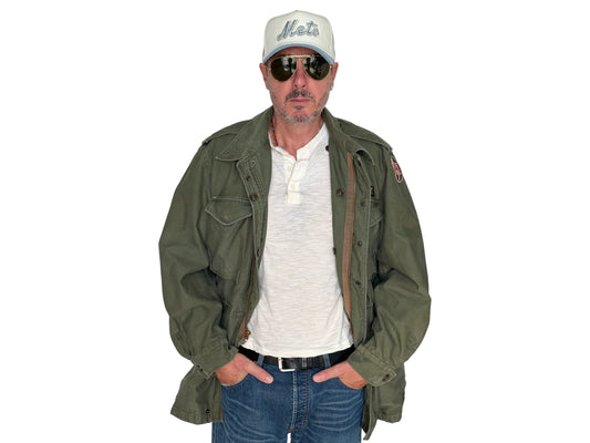 Med Long. Authentic 5th Army Vintage US Army M-51 OG-107 jacket. Military