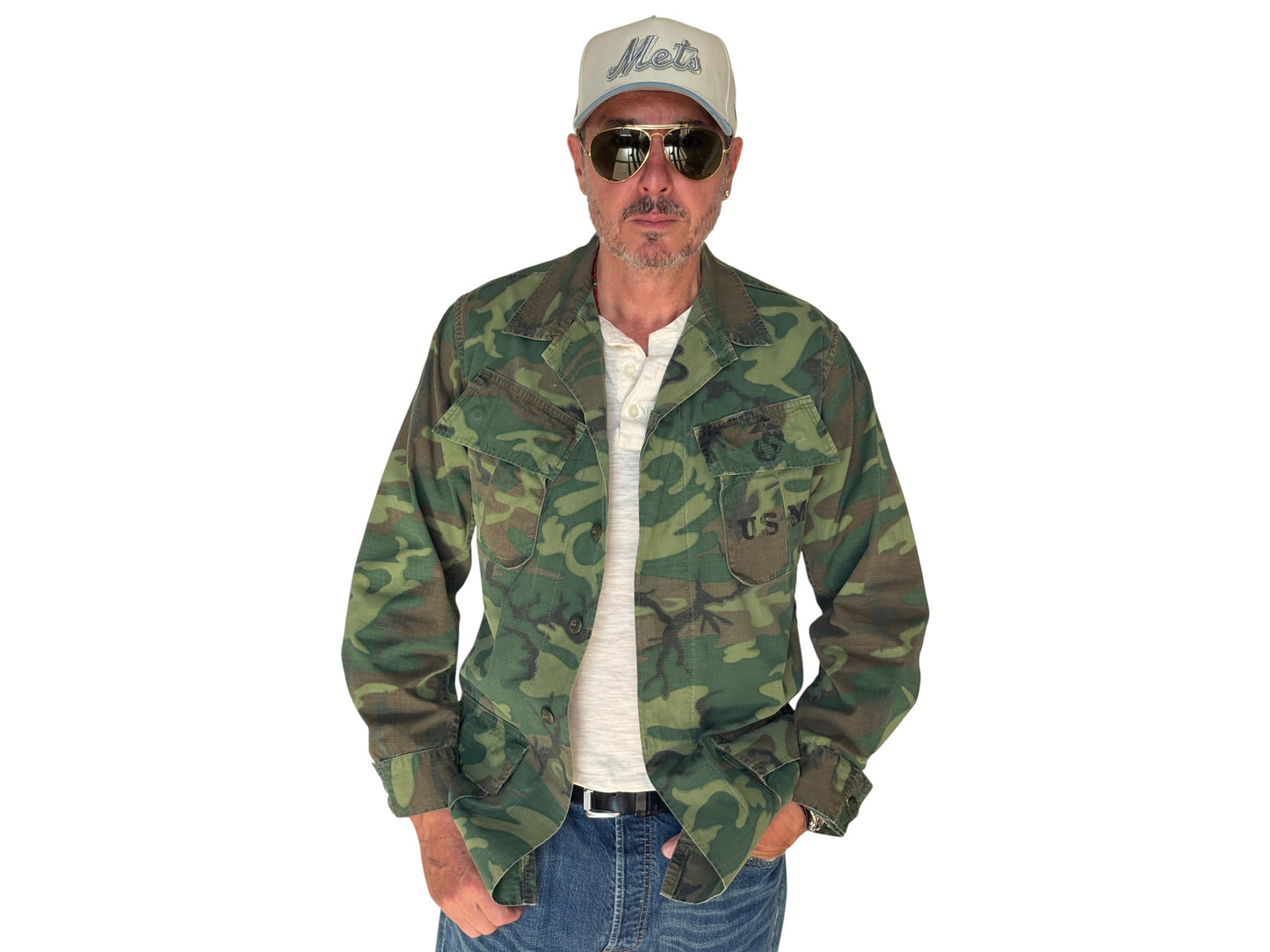Small Long. Authentic USMC 1969 US Army vintage Erld camouflage Vietnam jungle jacket. Military