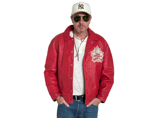 Size 44US / 54EU Vintage Leather Hockey Jacket Men’s Size 44 – Soft Canadian Leather – Made in Canada