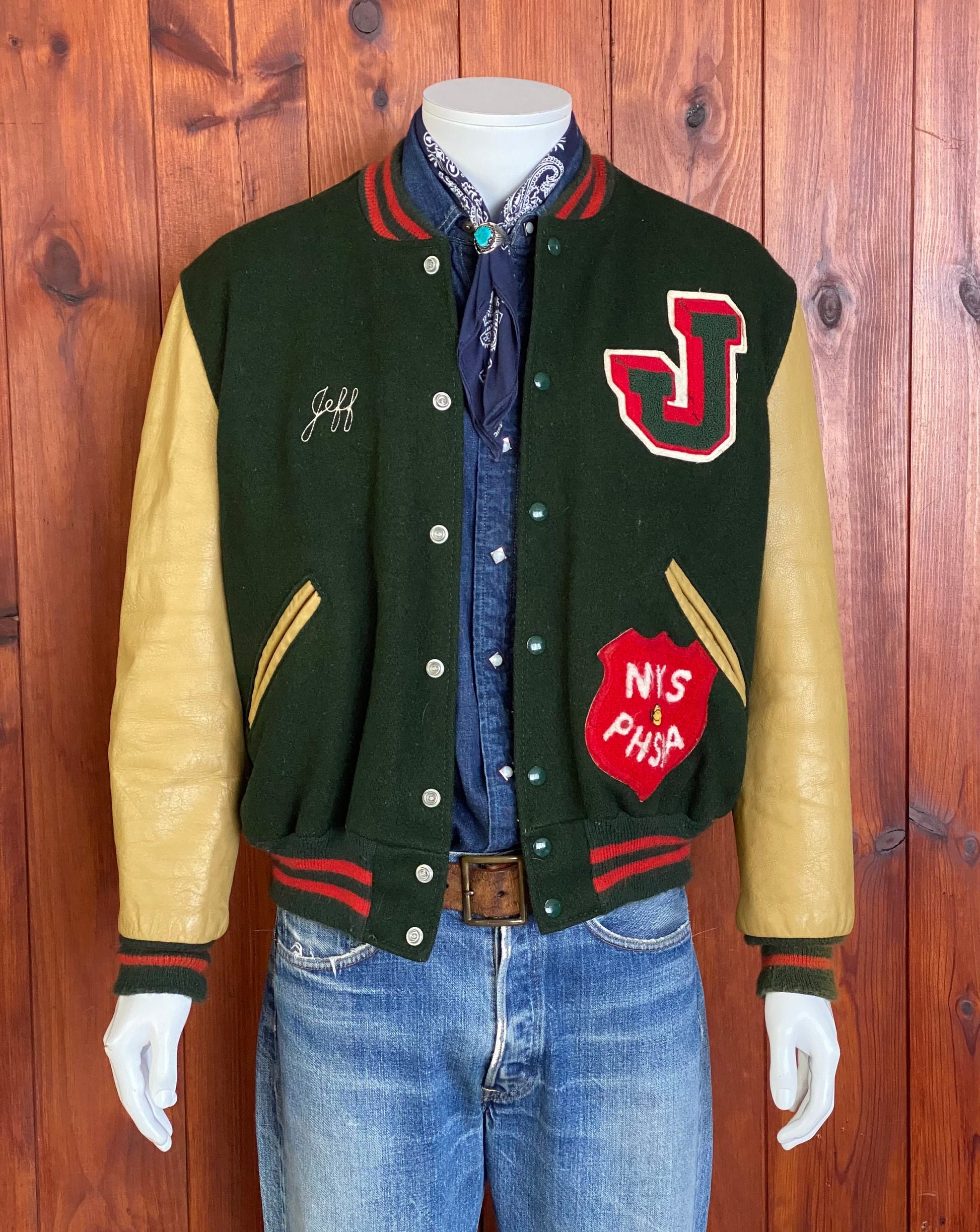 Vintage NYS PHSAA Varsity Letterman Jacket - #SAMER - Size 44USA (54 EU)