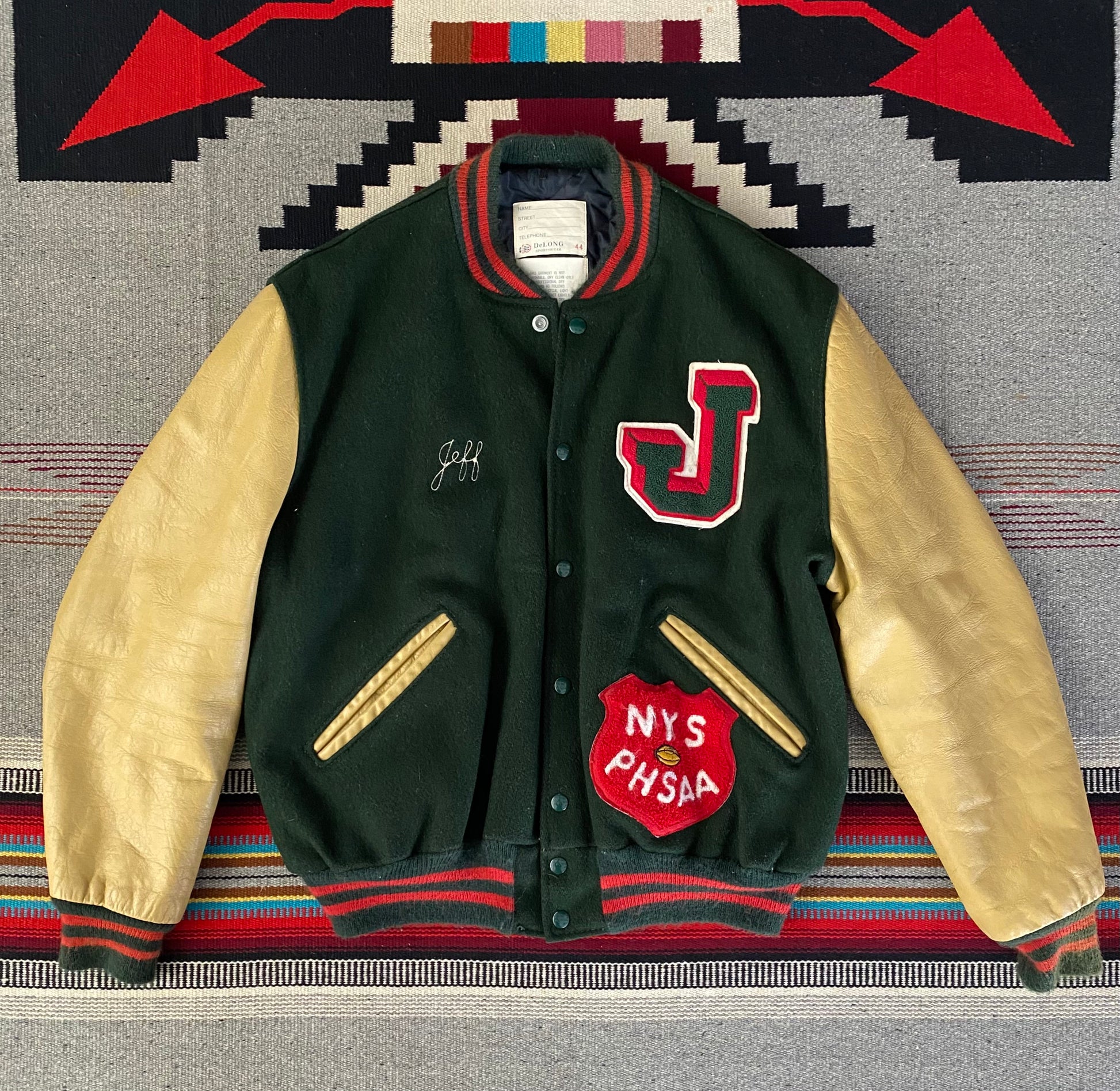 Vintage NYS PHSAA Varsity Letterman Jacket - Leather Sleeve - Size 44USA (54 EU)