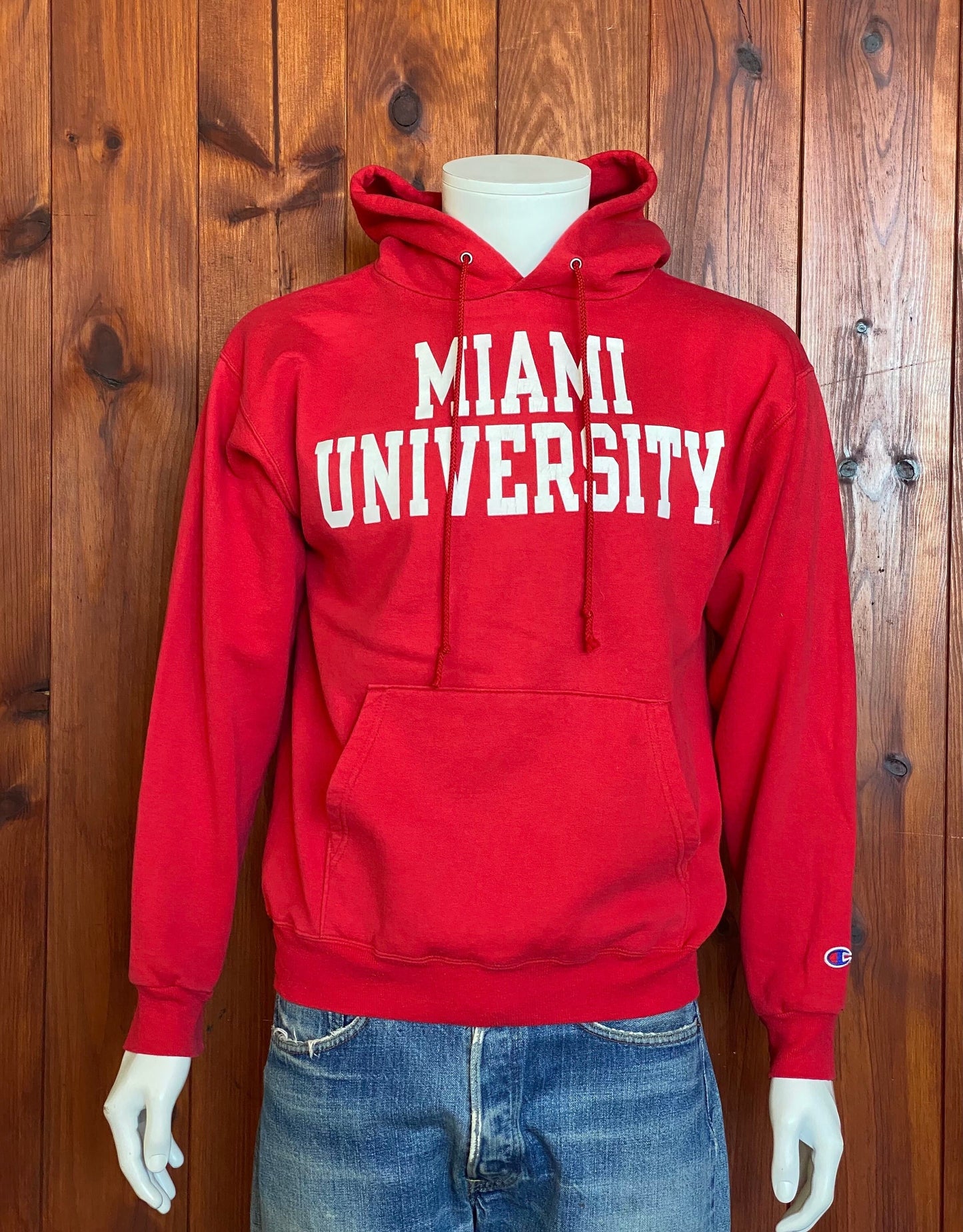 Vintage 90s Champion Miami University Hooded Sweatshirt - Size M | USA Vintage BCN