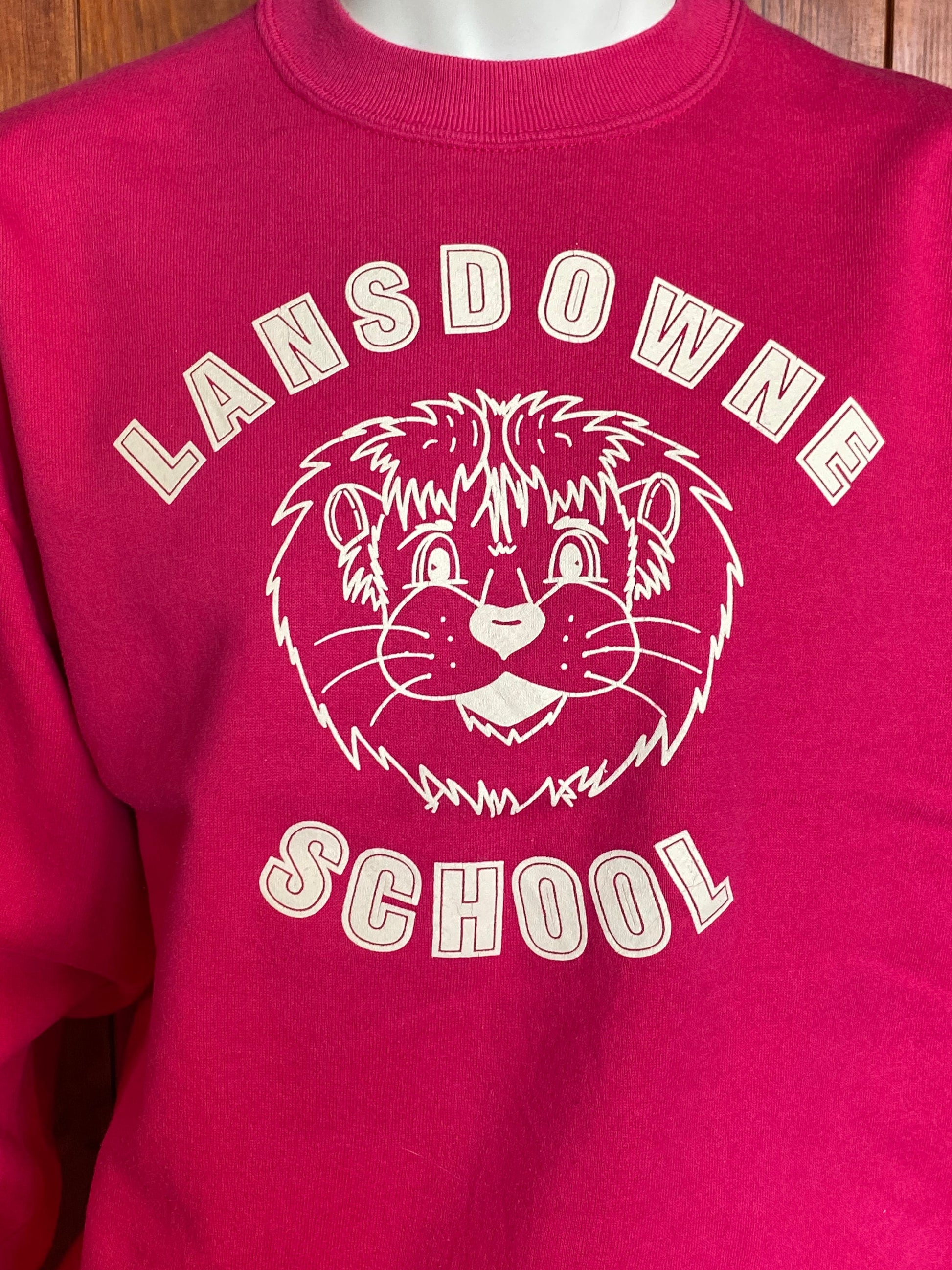 "Large 90s Lansdowne School Vintage Sweatshirt: Classic Retro Apparel Made in USA by Jerzees"