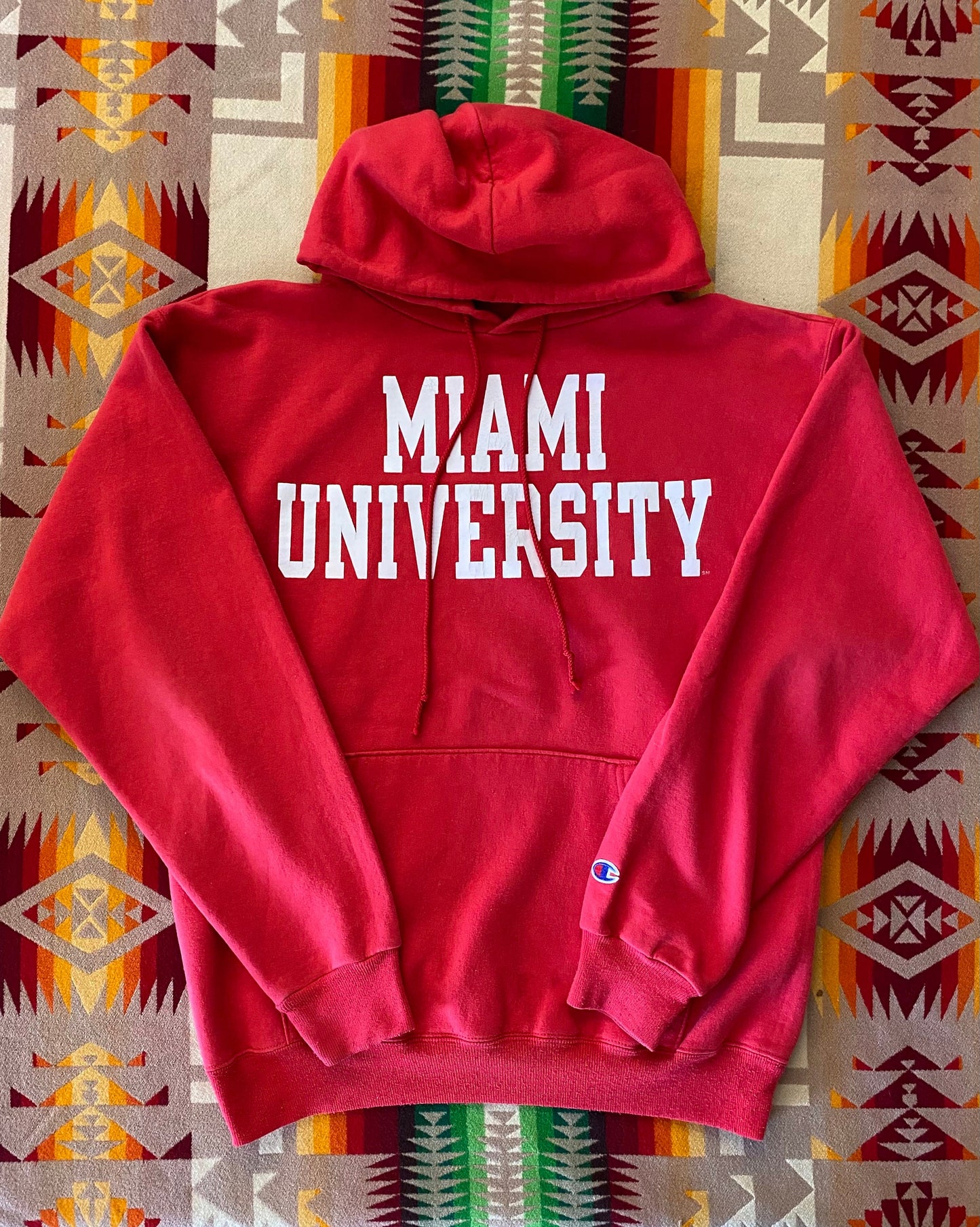 Vintage 90s Champion Miami University Hooded Sweatshirt - Size M | USA Vintage BCN