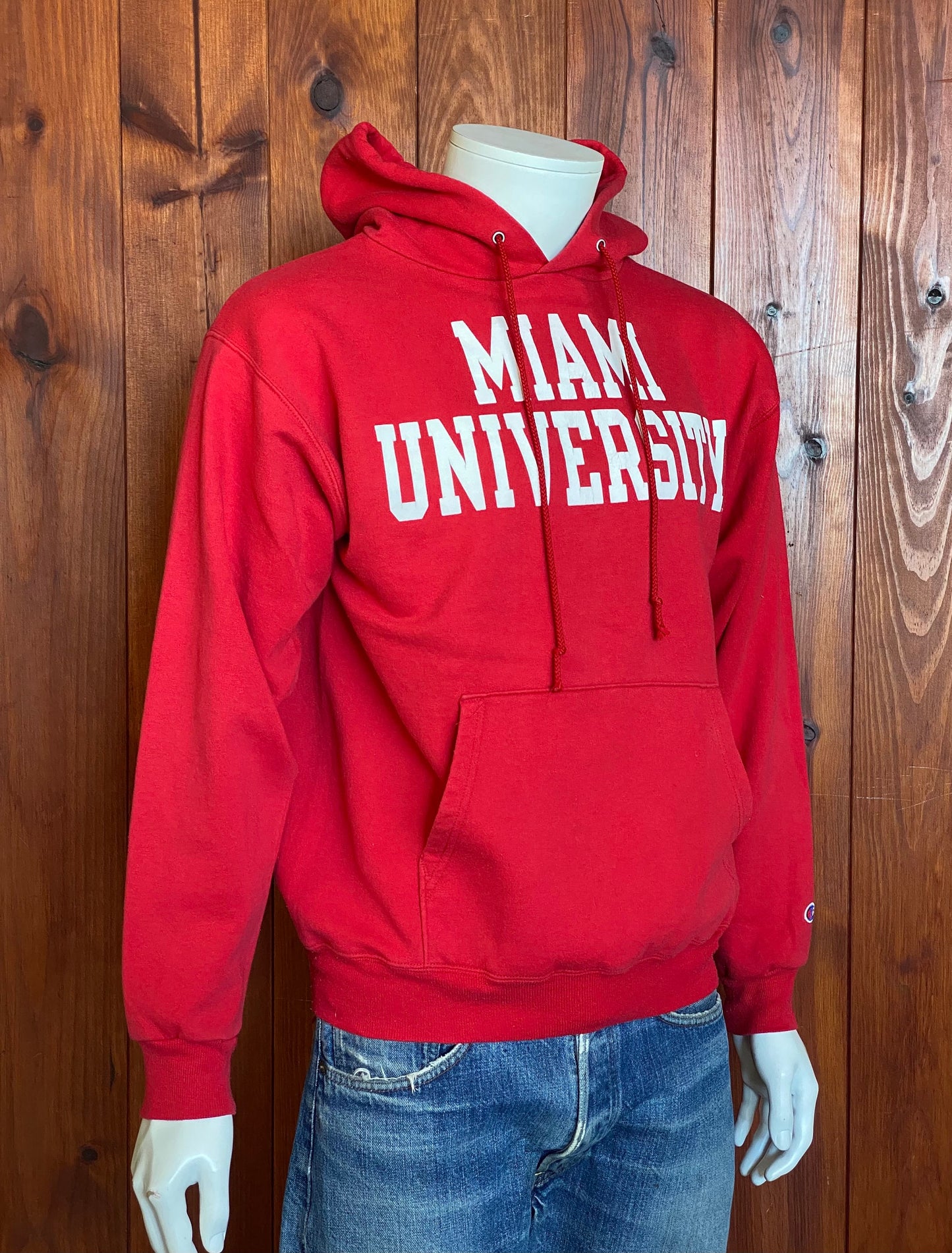 Vintage 90s Champion Miami University Hooded Sweatshirt - Size M | USA Vintage BCN