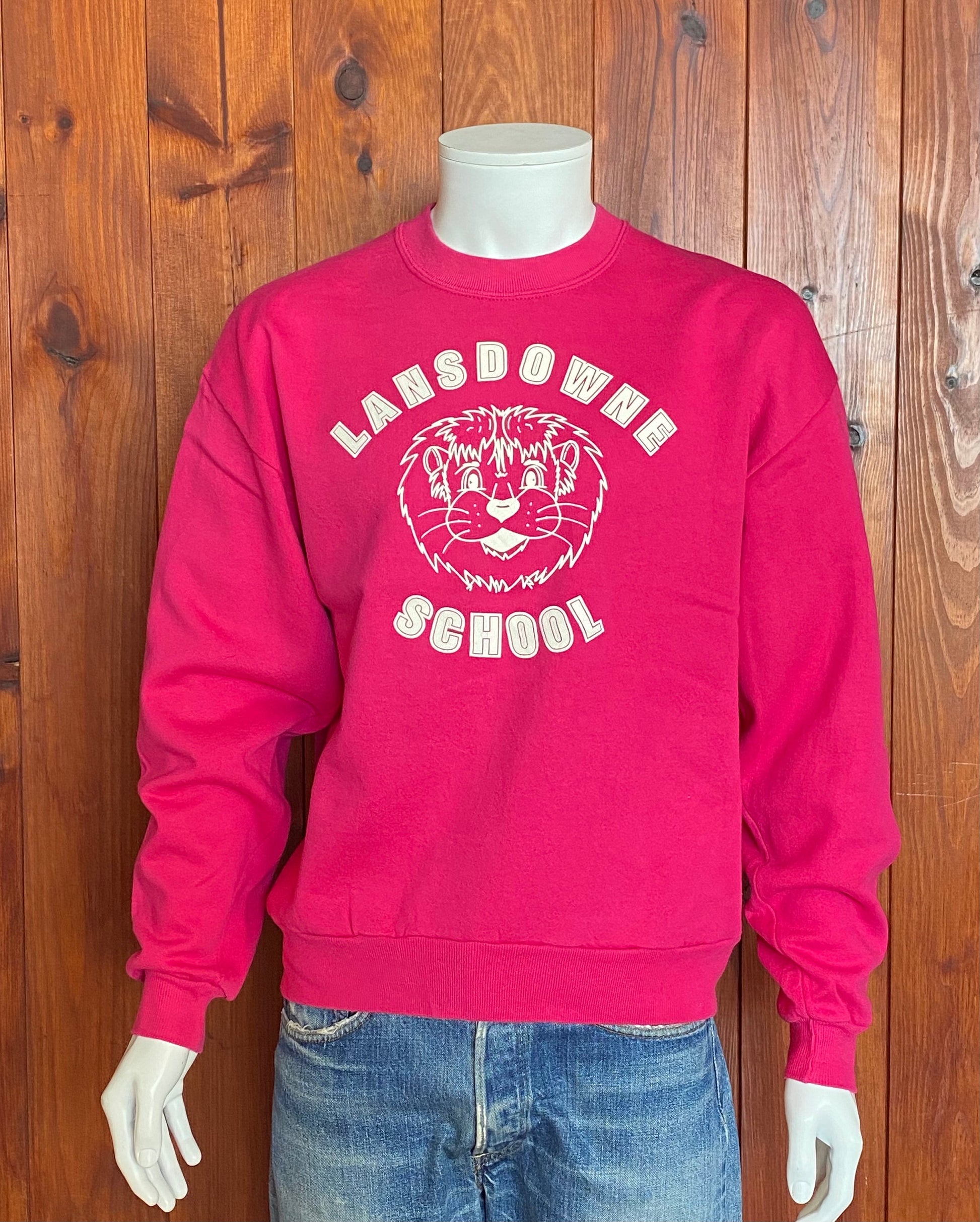 "Large 90s Lansdowne School Vintage Sweatshirt: Classic Retro Apparel Made in USA by Jerzees"