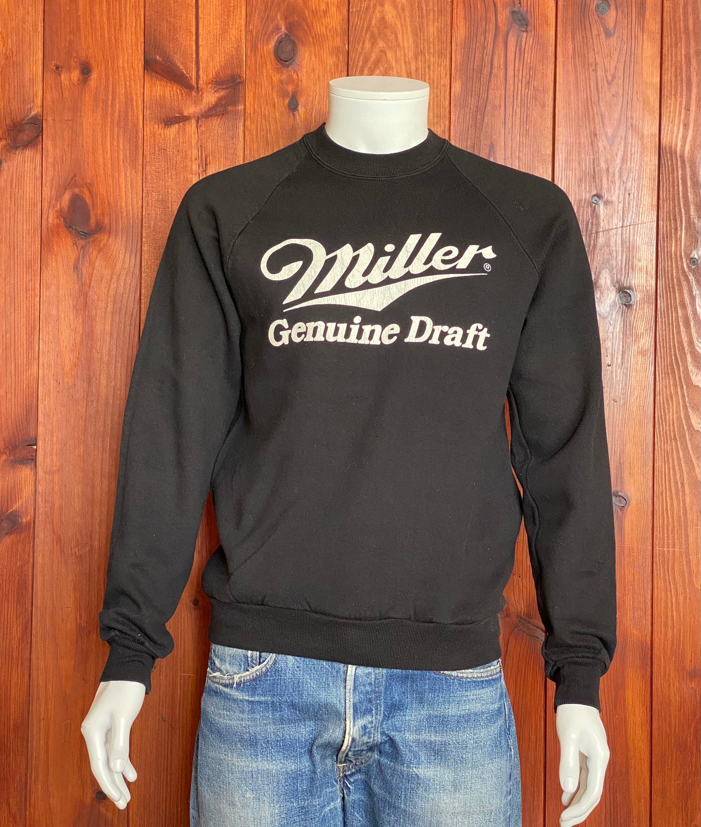 Raglan Sleeve 80s Miller Genuine Draft Vintage Sweatshirt | Size M