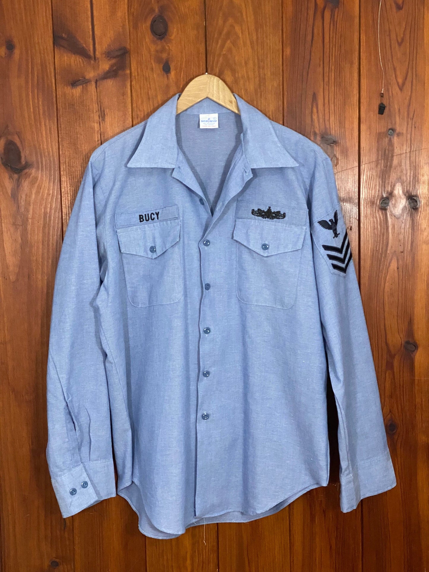 XL. Original Seafarer Vintage 80s US Navy utility shirt