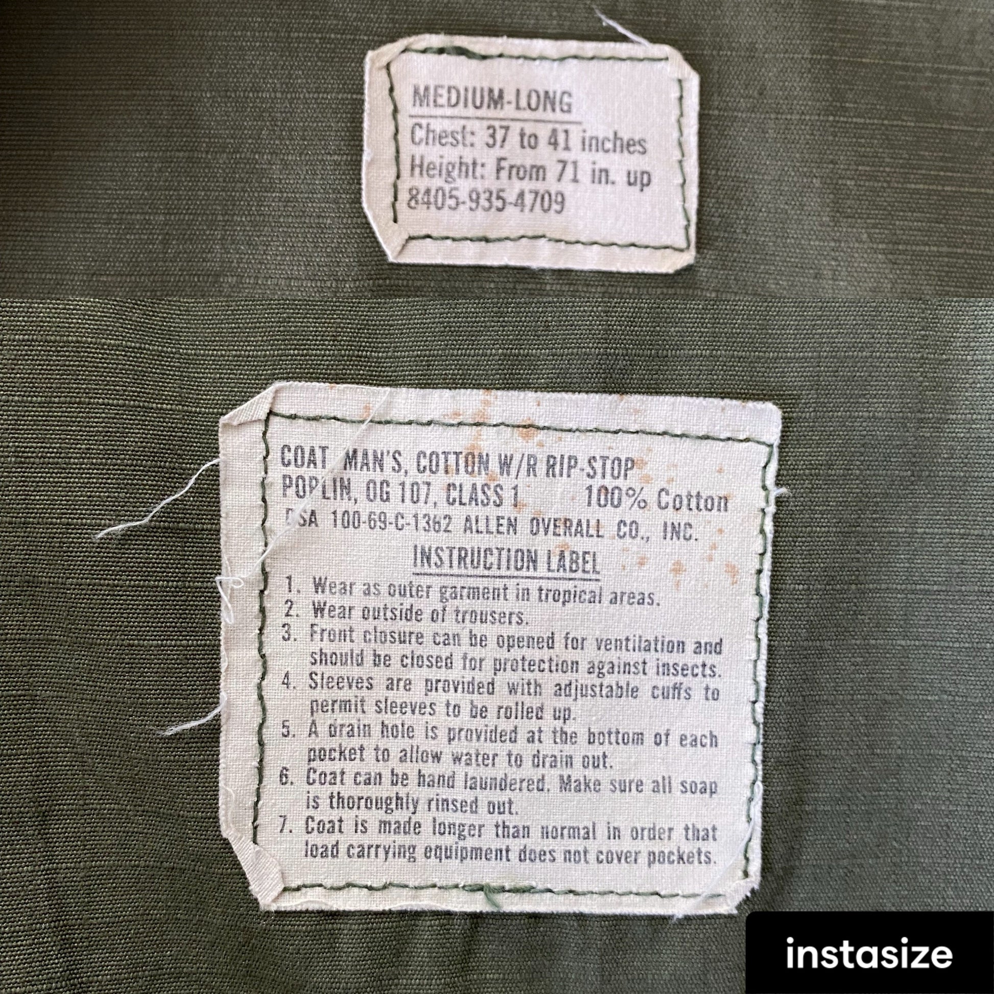 Medium Long Authentic 1969 US Army Vintage Vietnam Jungle Jacket | Military Apparel