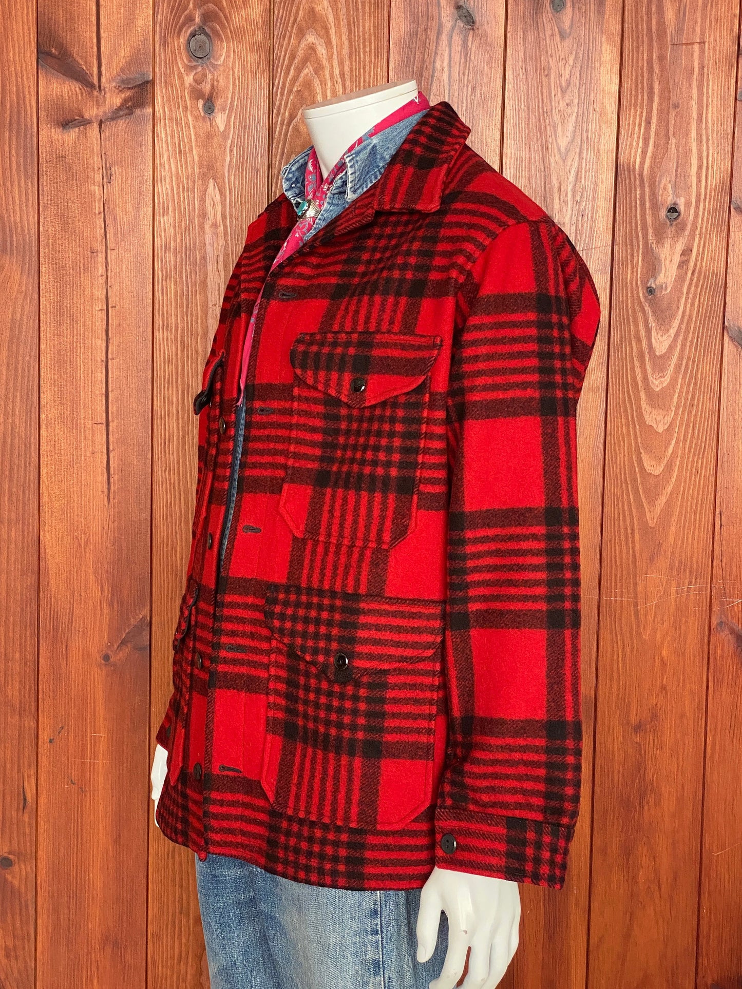 Vintage 60s Pendleton Buffalo Plaid Cruiser Jacket Coat Size L