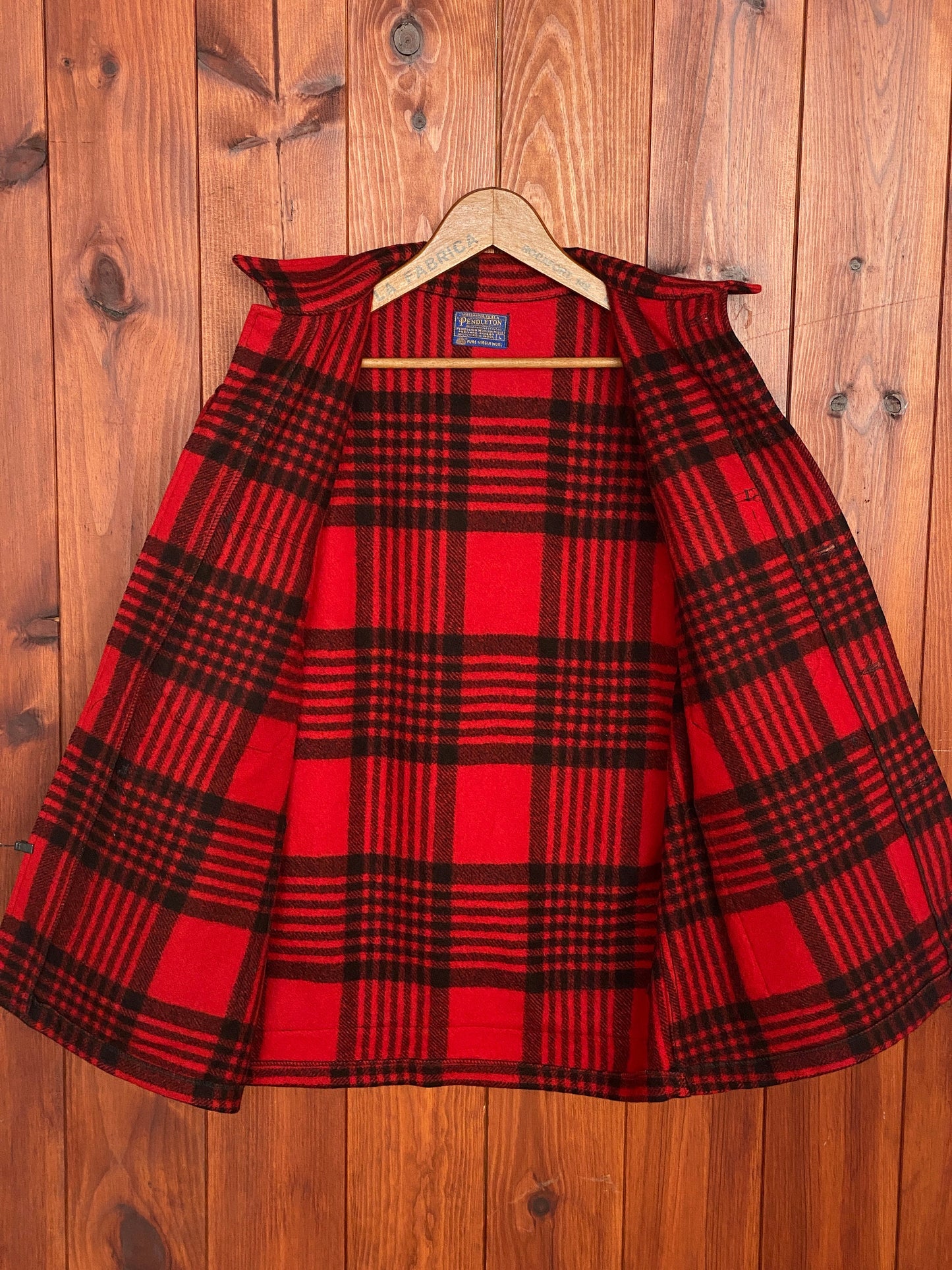 Vintage 60s Pendleton Buffalo Plaid Cruiser Jacket Coat Size L