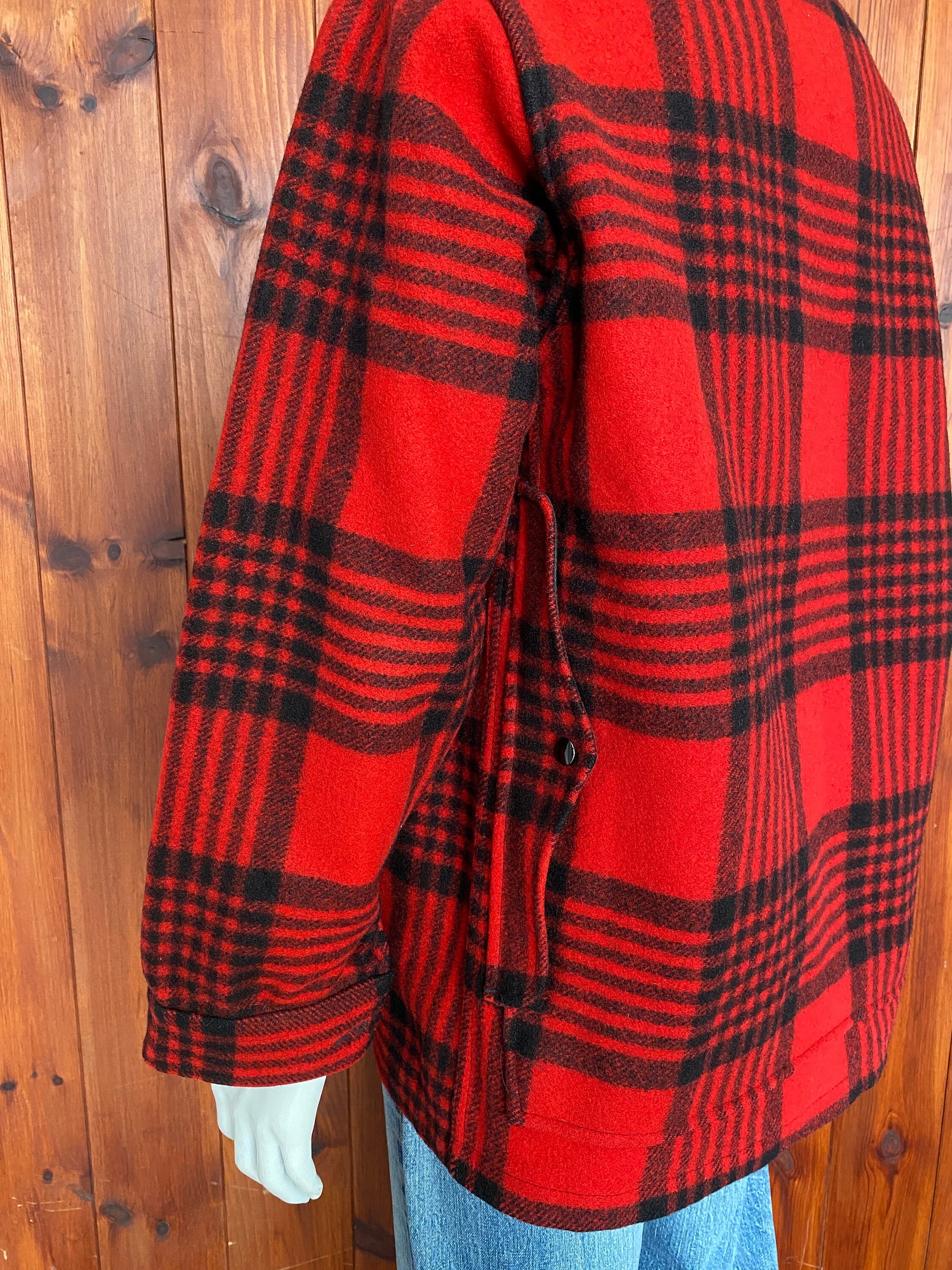 Vintage 60s Pendleton Buffalo Plaid Cruiser Jacket Coat Size L