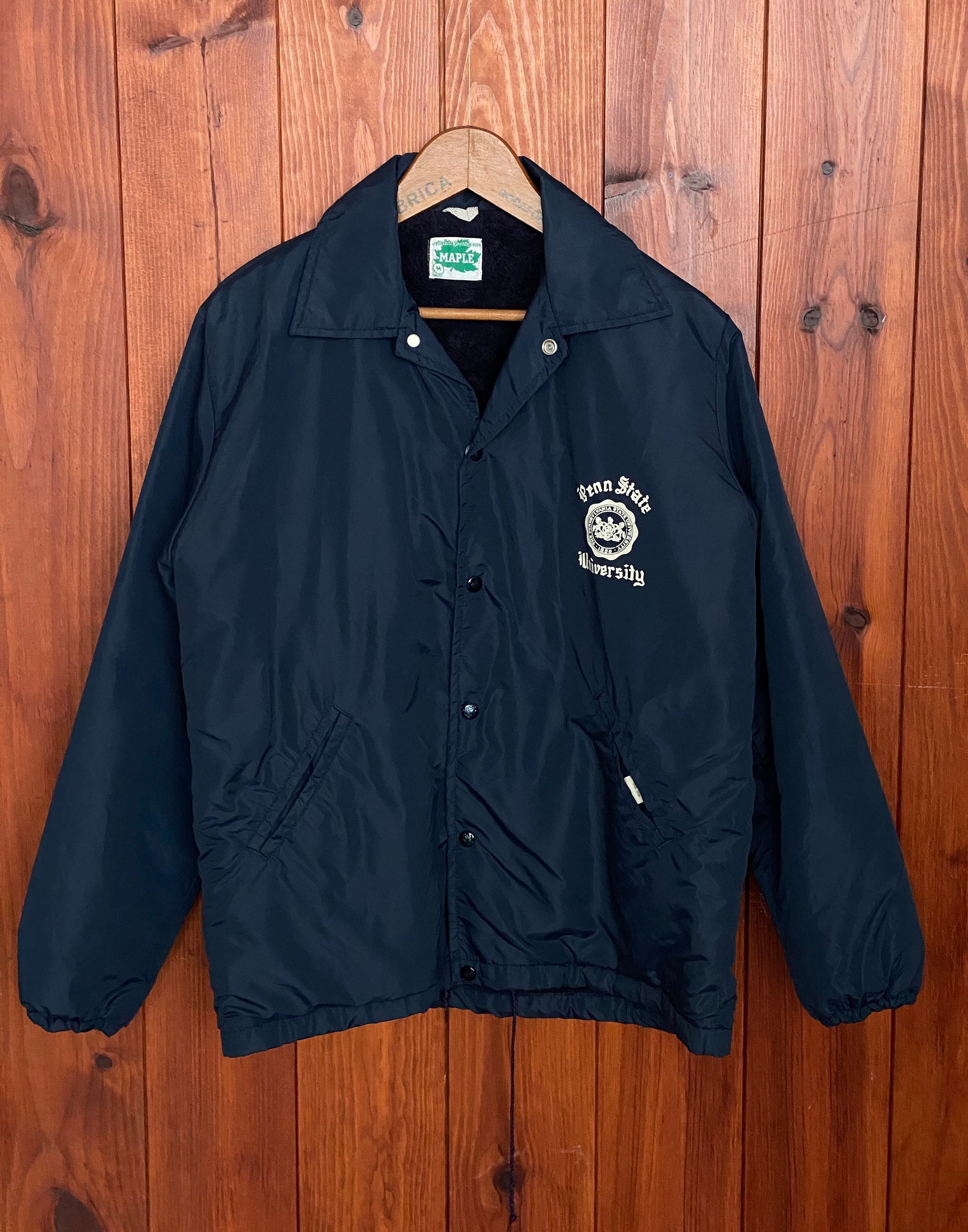 Vintage University of Penn State lined windbreaker by Maple, size medium - Retro style and durable comfort for showing team spirit.