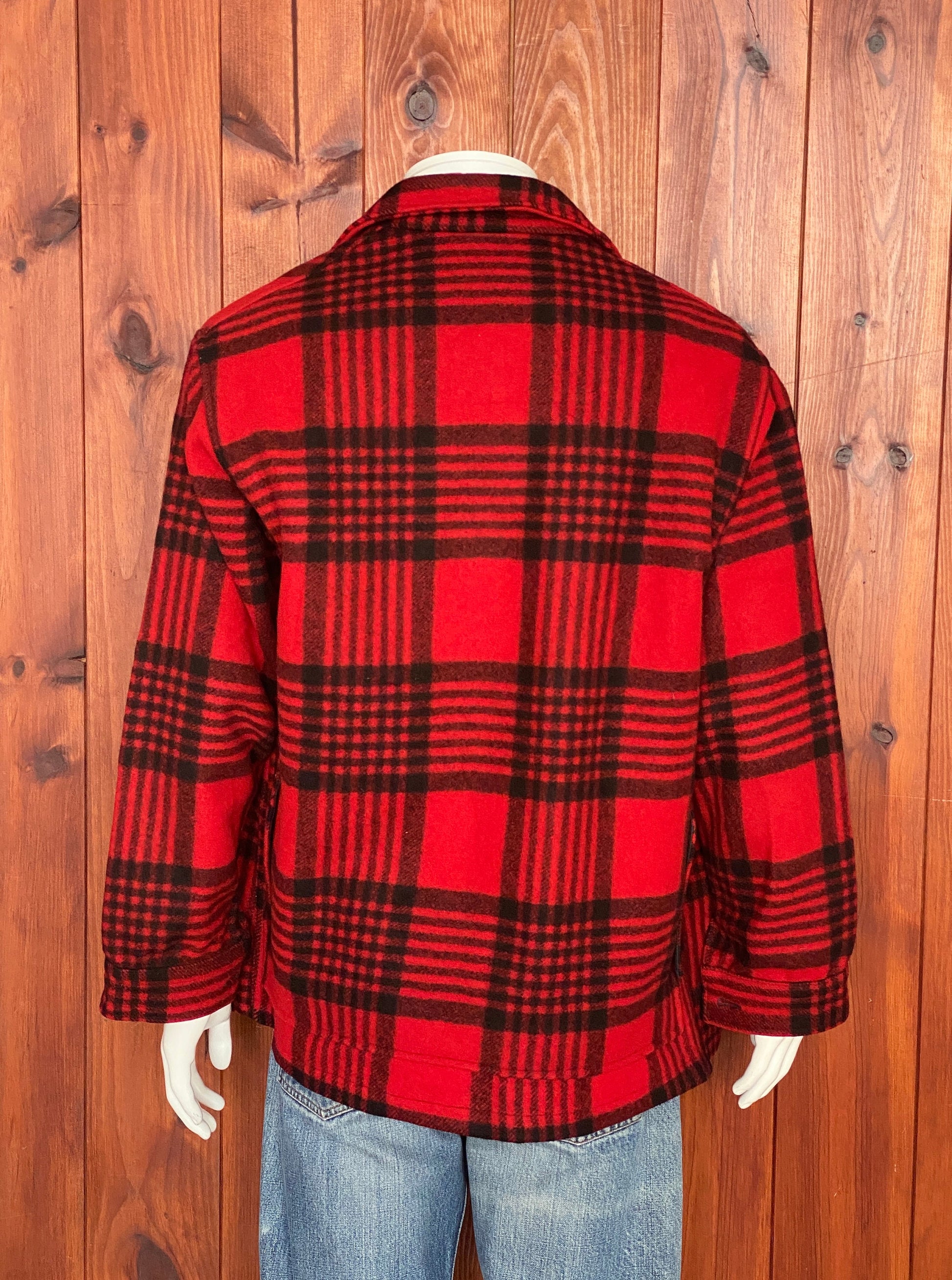 Vintage 60s Pendleton Buffalo Plaid Cruiser Jacket Coat Size L