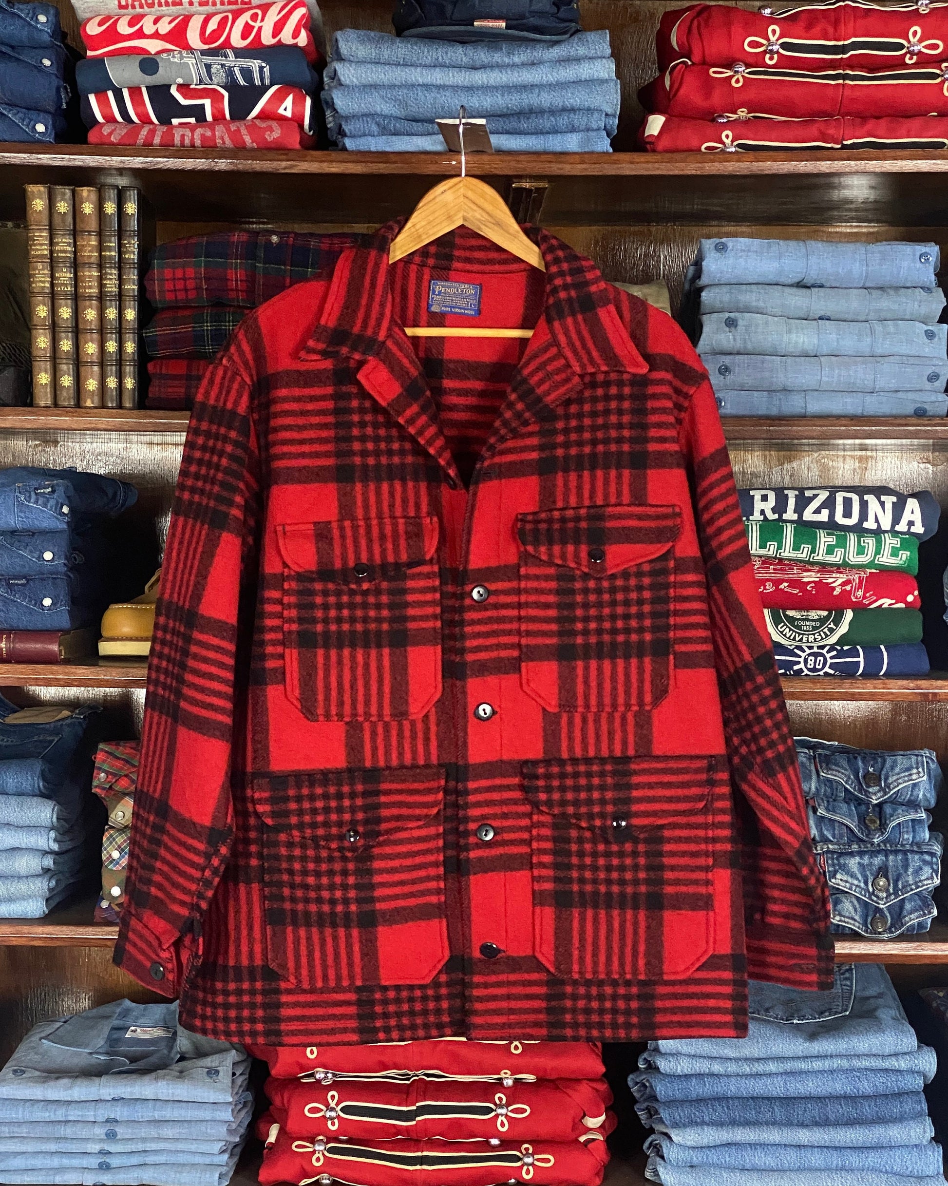 Vintage 60s Pendleton Buffalo Plaid Cruiser Jacket Coat Size L