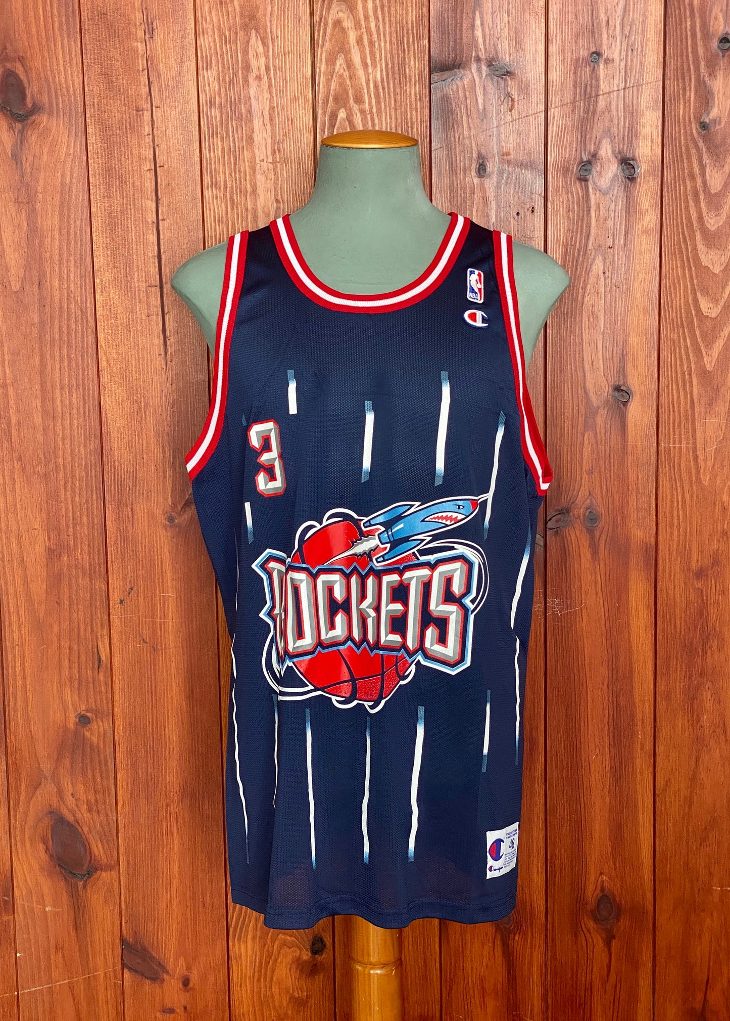 Vintage Champion NBA Houston Rockets Steve Francis #3 Jersey - Size 48 USA