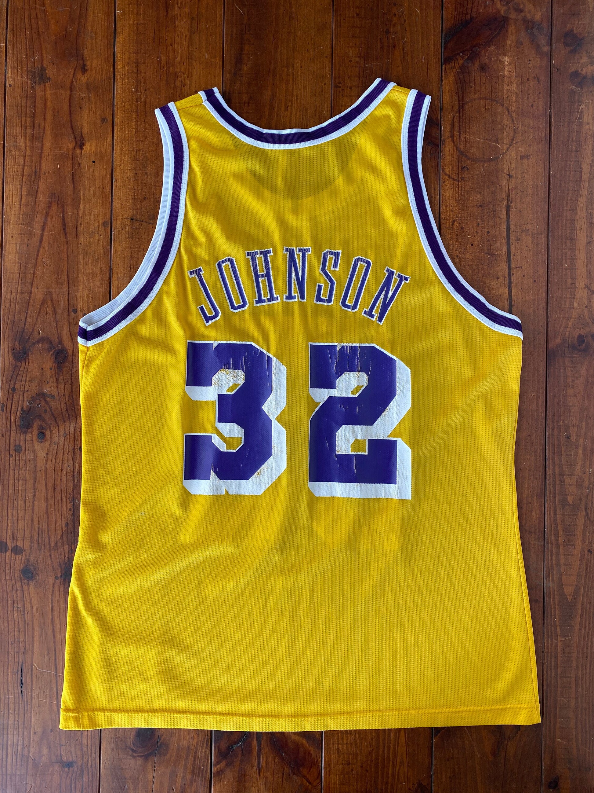Vintage 90s Lakers Champion NBA jersey, Size 48, Magic Johnson #32, Made in USA