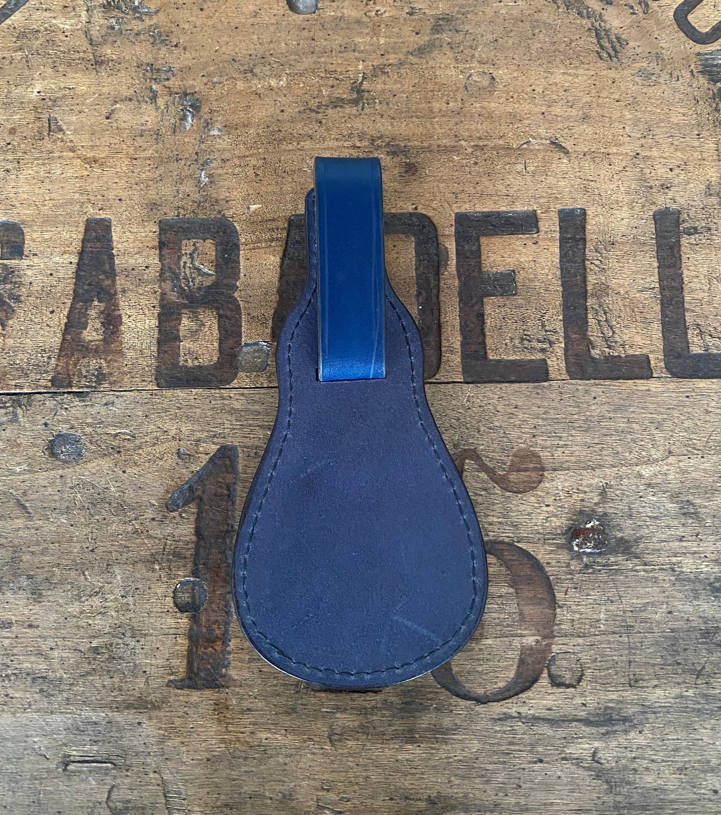 Blue Full Grain key Leather holder