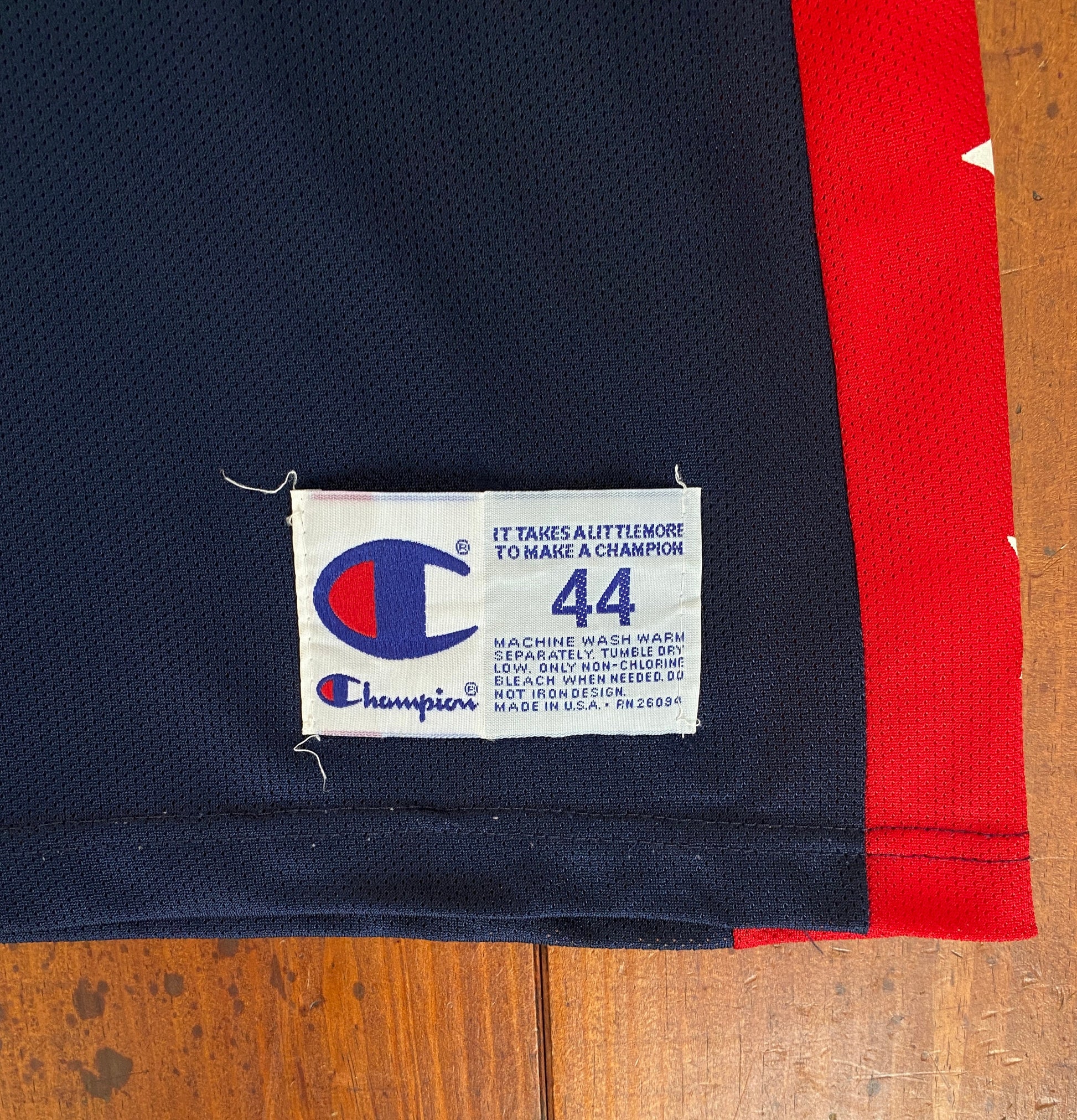 Vintage 90s USA Team Hardaway #6 NBA jersey, size 44 - back view. Proudly made in USA by Champion.