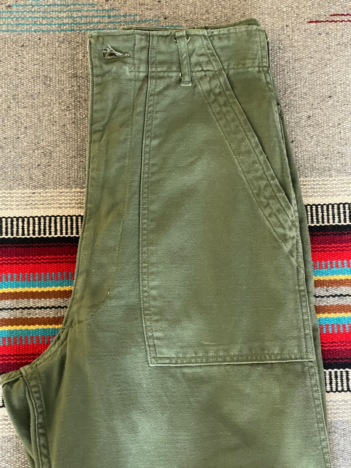 Size 29X35 Authentic 1968 Vietnam War Era OG-107 Fatigue Pants | Vintage Military Apparel