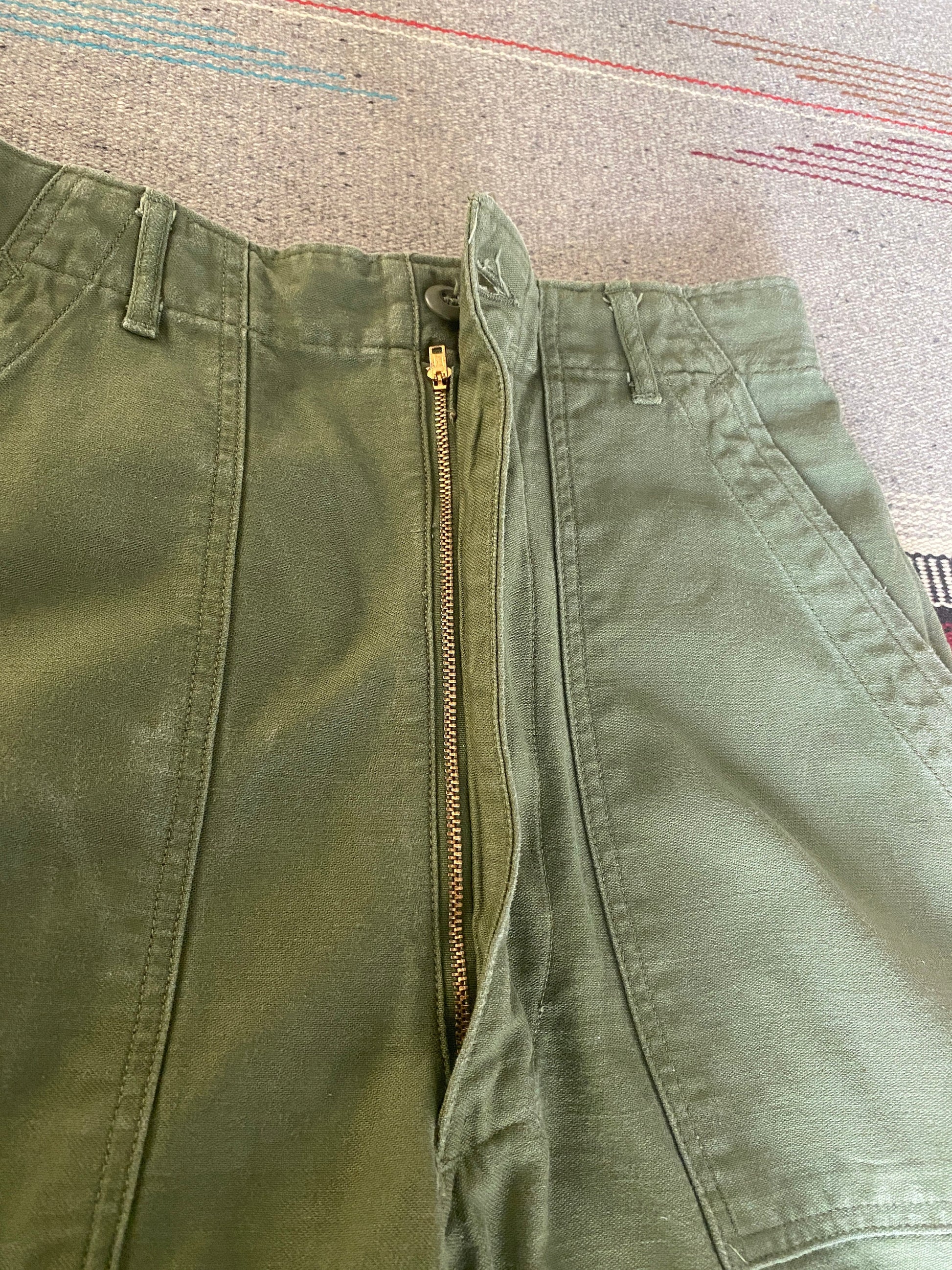 Size 29X35 Authentic 1968 Vietnam War Era OG-107 Fatigue Pants | Vintage Military Apparel