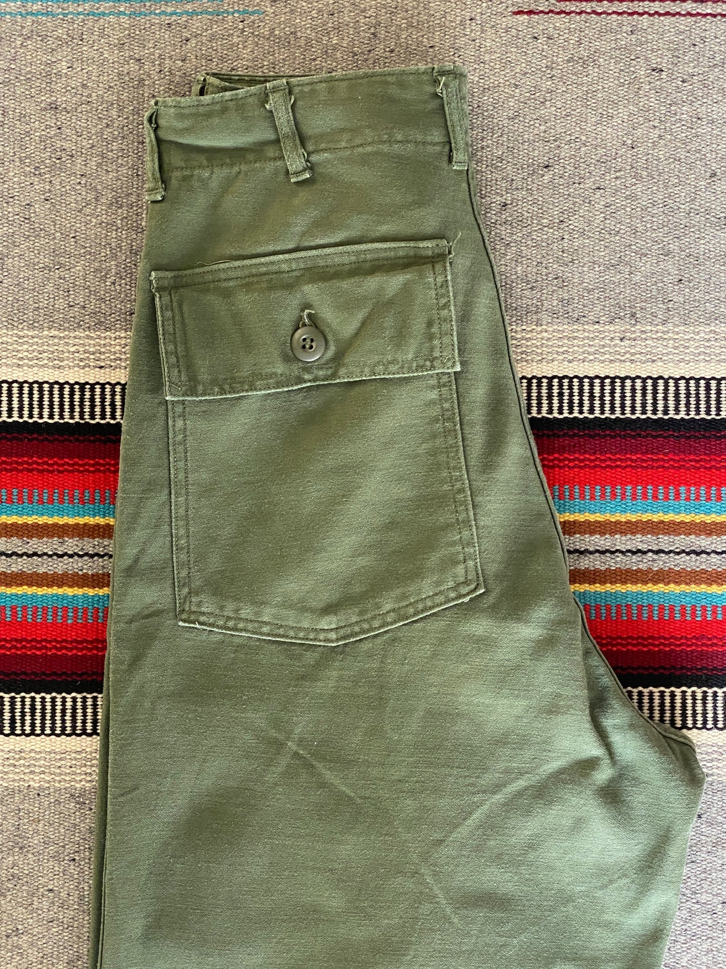 Size 29X35 Authentic 1968 Vietnam War Era OG-107 Fatigue Pants | Vintage Military Apparel