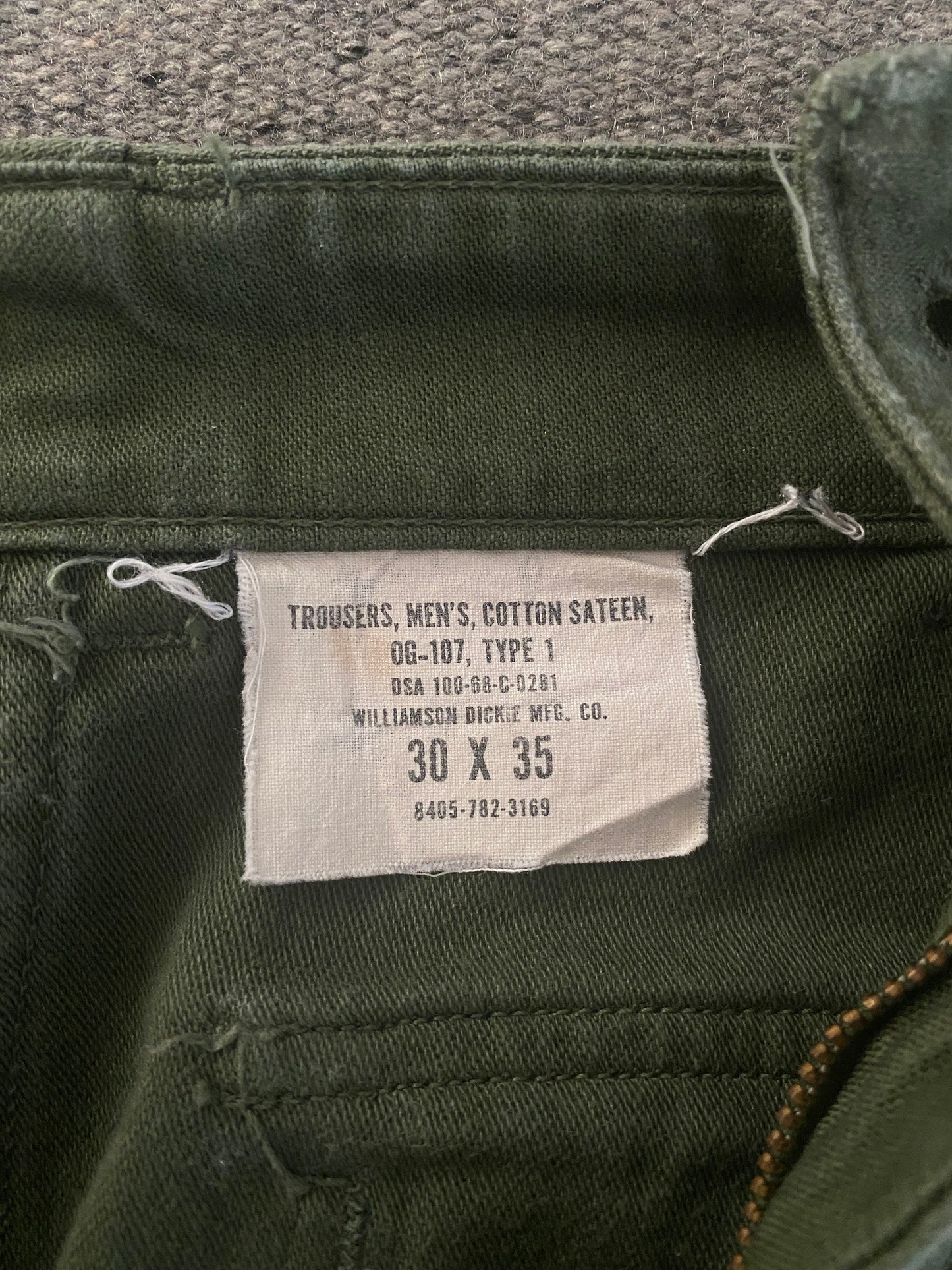 Size 29X35 Authentic 1968 Vietnam War Era OG-107 Fatigue Pants | Vintage Military Apparel