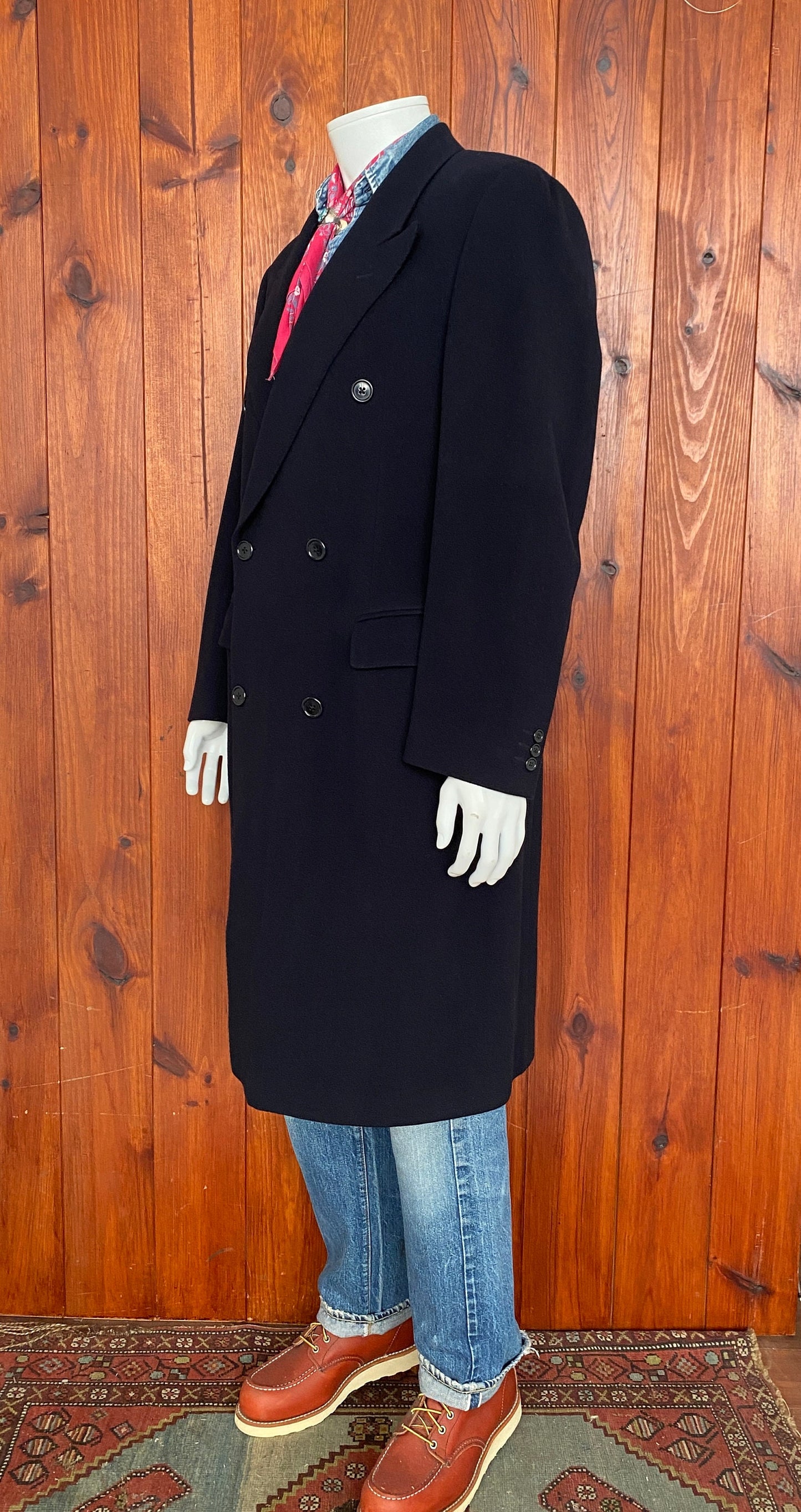 Vintage Burberrys Cashmere Double-Breasted Overcoat - Size 52 EU