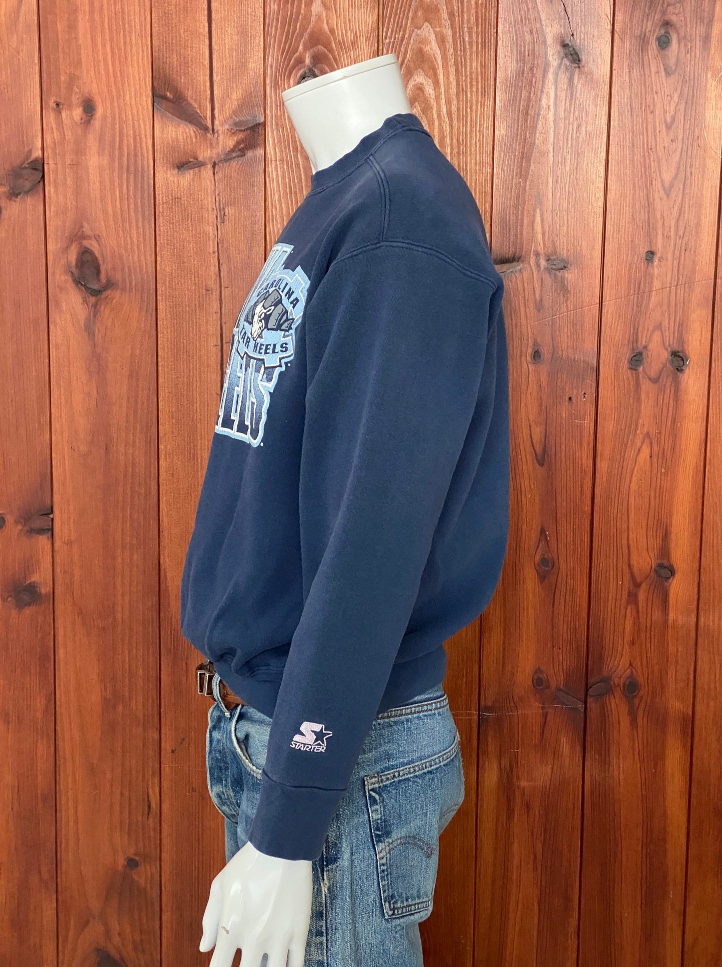 Vintage 90s Carolina Tar Heels Starter Sweatshirt - Size M | Made in USA | Retro Collegiate Style