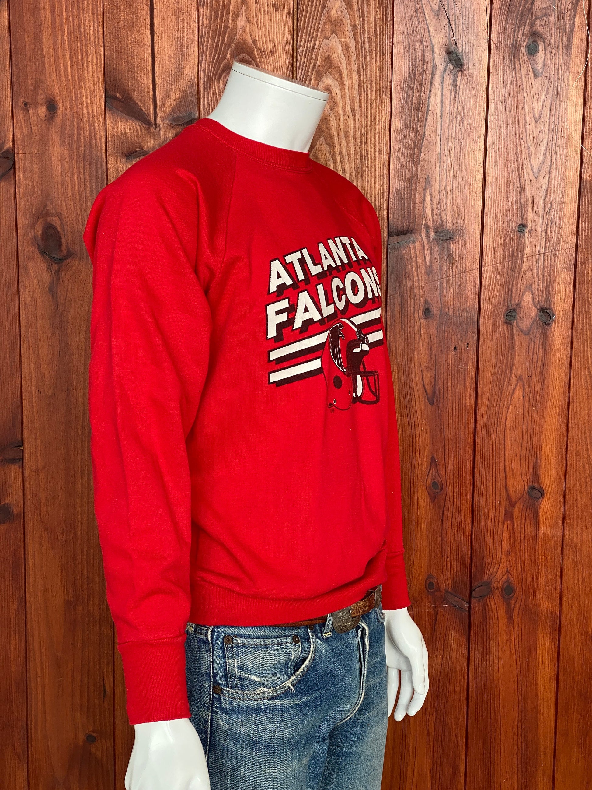 Medium Size Vintage 80s Atlanta Falcons Sweatshirt, Made in USA - Sports Memorabilia