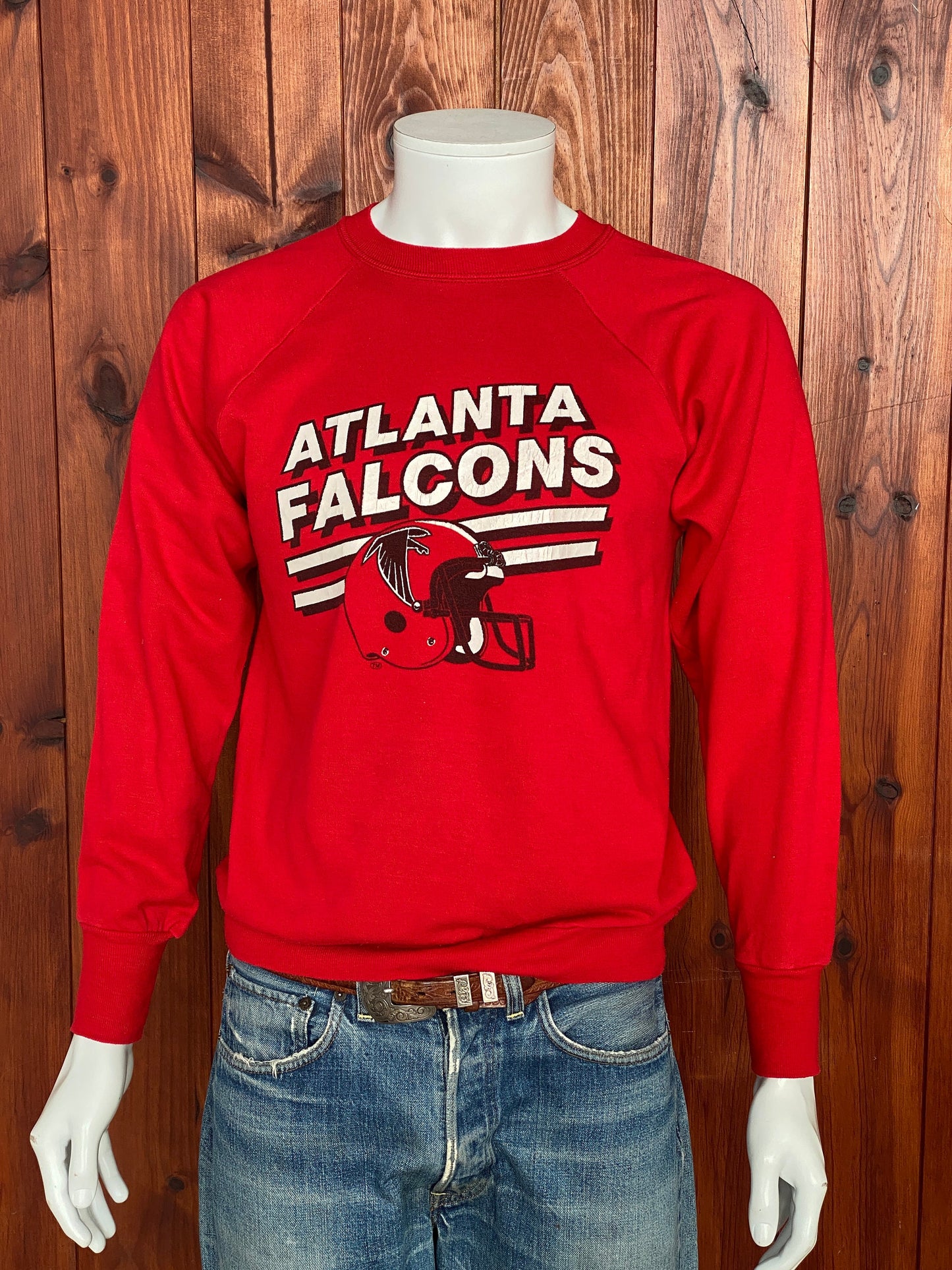 Medium Size Vintage 80s Atlanta Falcons Sweatshirt, Made in USA - Sports Memorabilia