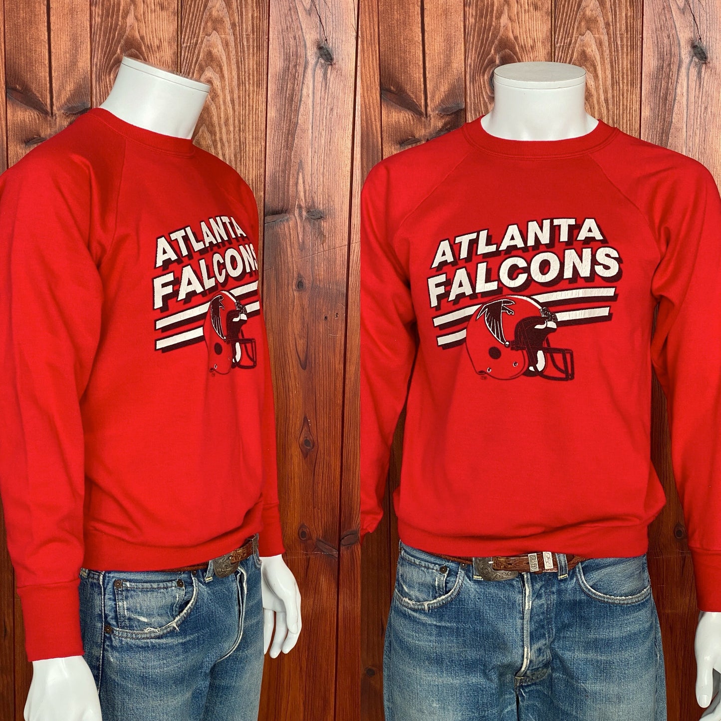 Medium Size Vintage 80s Atlanta Falcons Sweatshirt, Made in USA - Sports Memorabilia