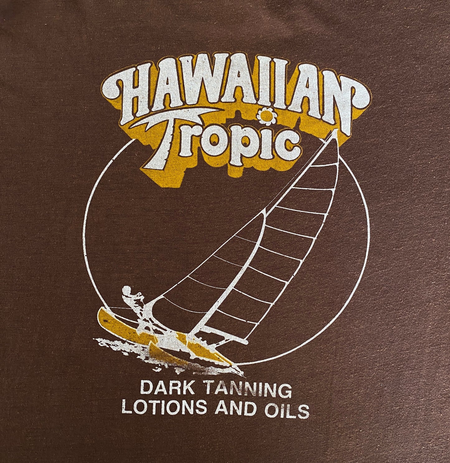 Large Vintage 50/50 Hawaiian Tropic 80s T-shirt: Classic Retro Apparel Made In USA